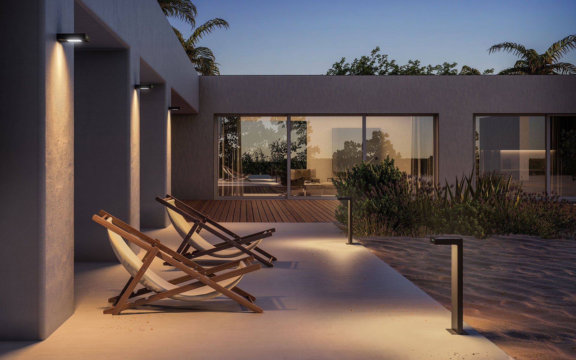 Klewe Ala Wall und Ala Ground Solar-Wegeleuchte ohne Kabel