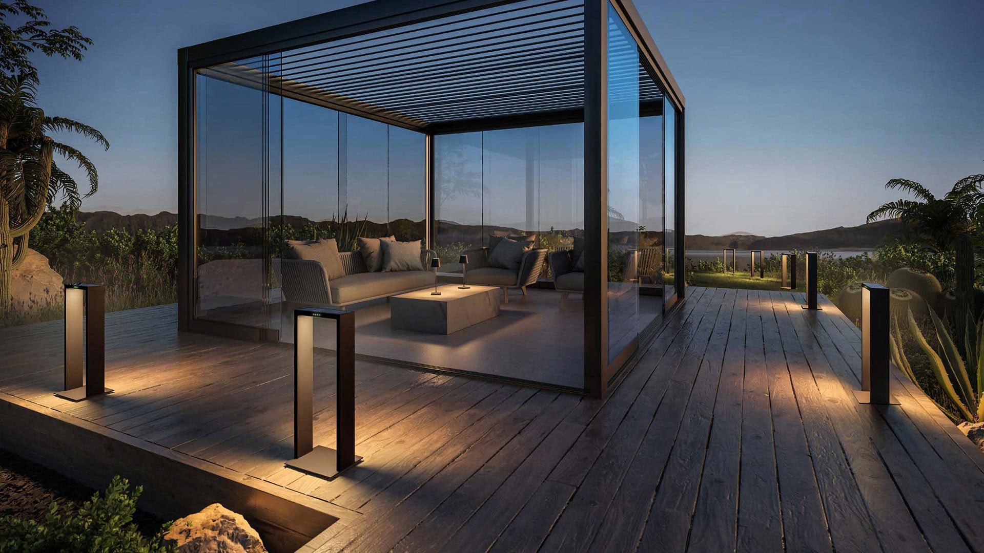 Klewe Axis Akku-Solarleuchte für den Garten