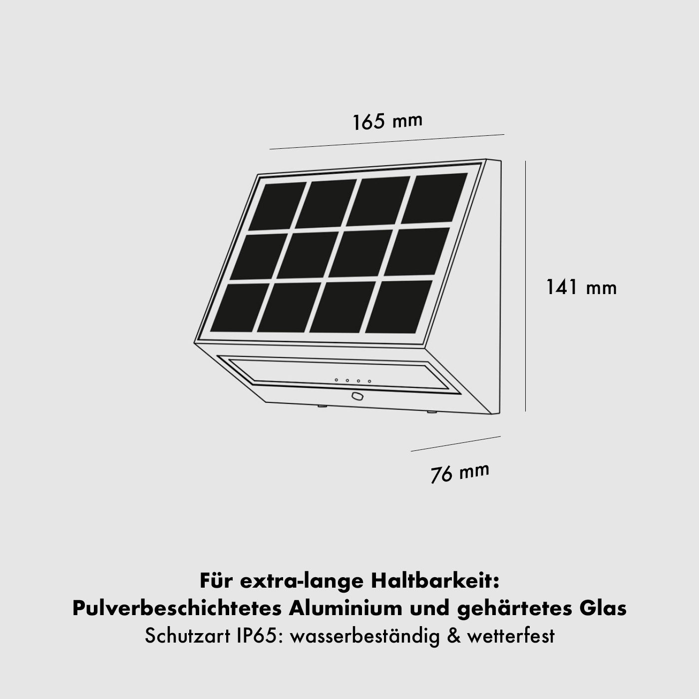 Spezifikationen der Klewe Ecostep Akku-Solar-Wandleuchte