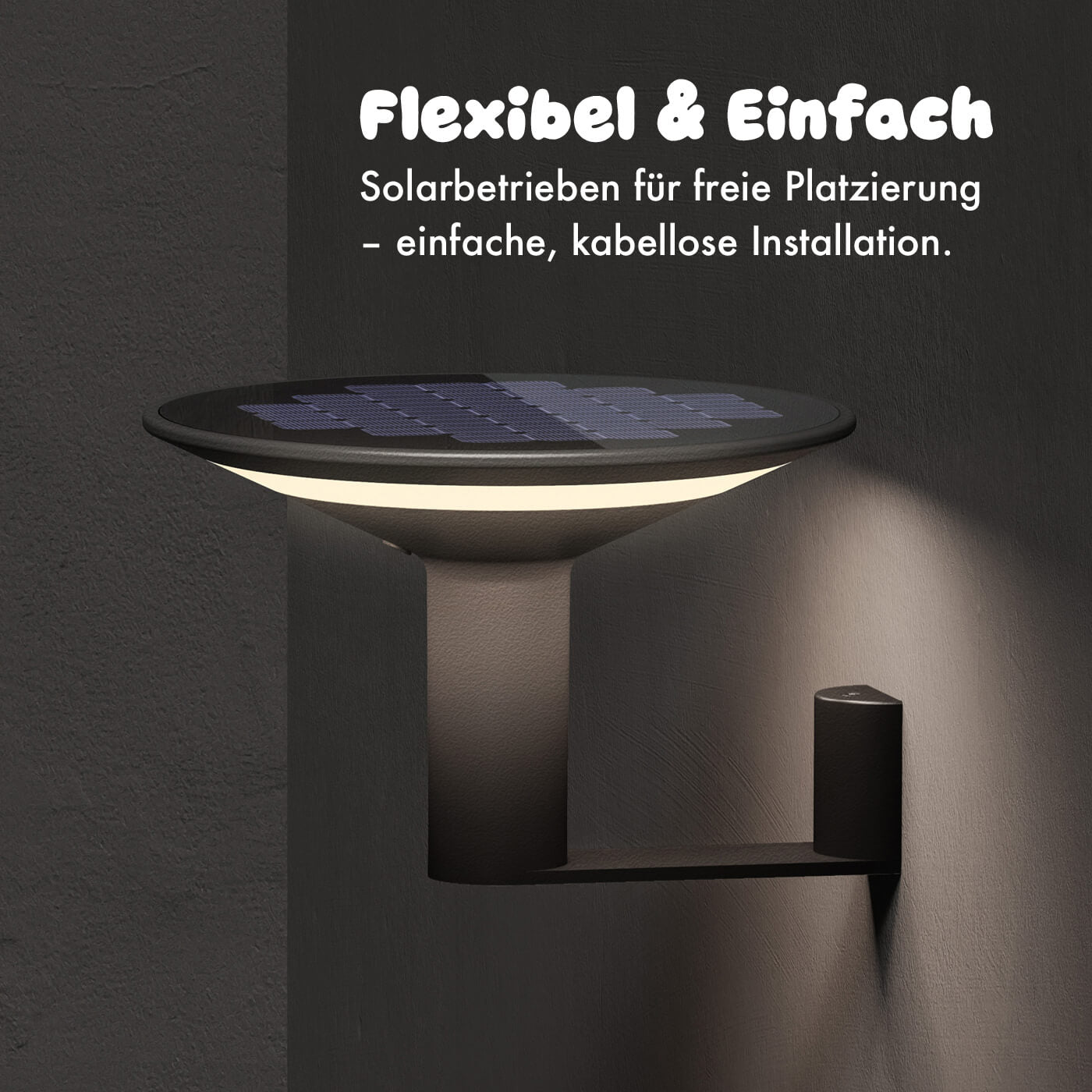 Einfache Montage der Klewe Keope Wall Akku-Solar-Wandleuchte für Balkon oder Terrasse