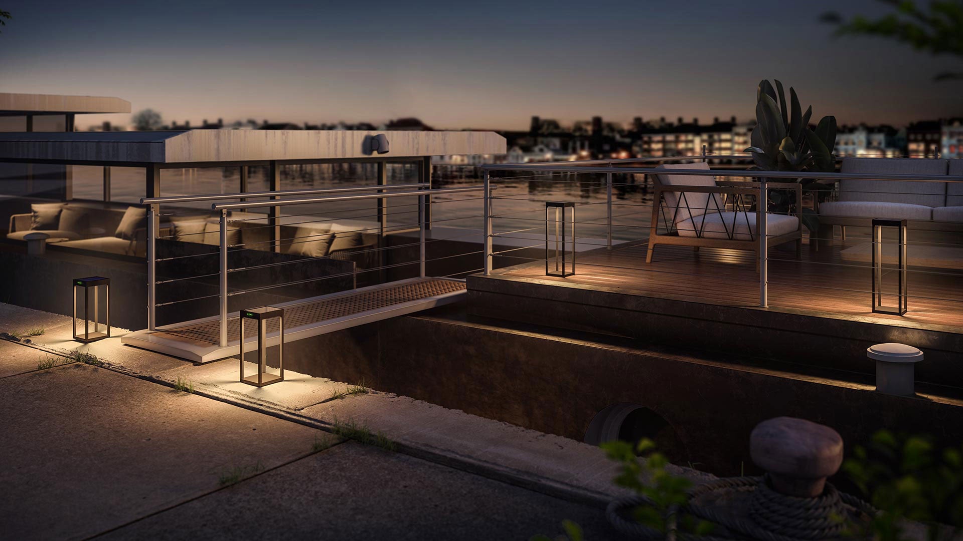 Klewe Radia Akku-Solarleuchte für den Garten in 350 und 500 mm Höhe