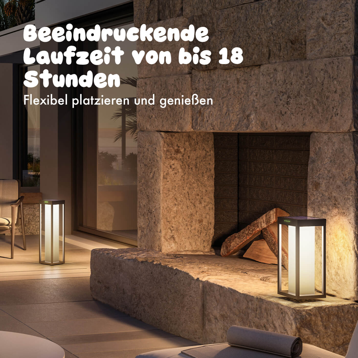 Beeindruckende Laufzeit von bis 18 Stunden: Flexibel platzieren und genießen
