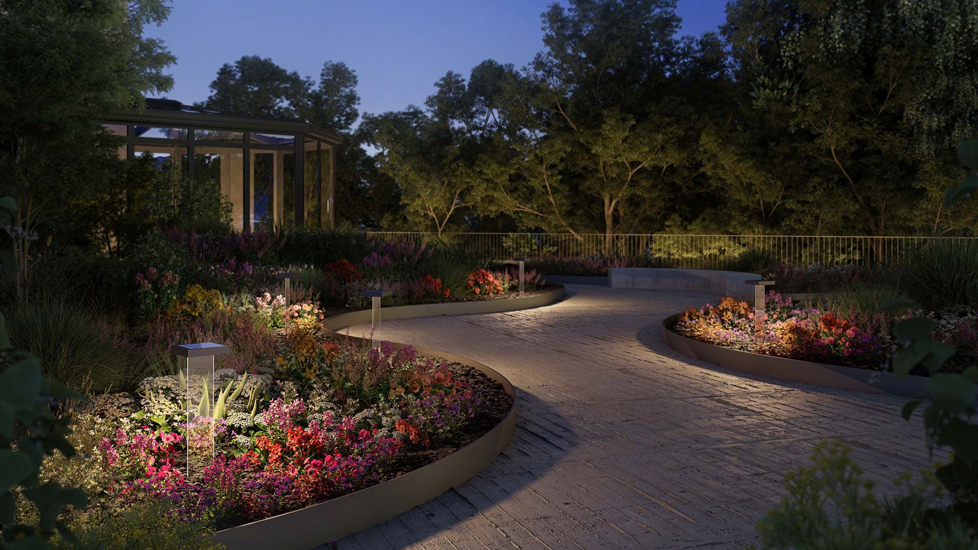 Klewe Scotty Akku-Solarleuchte mit Glasfuß für den Garten