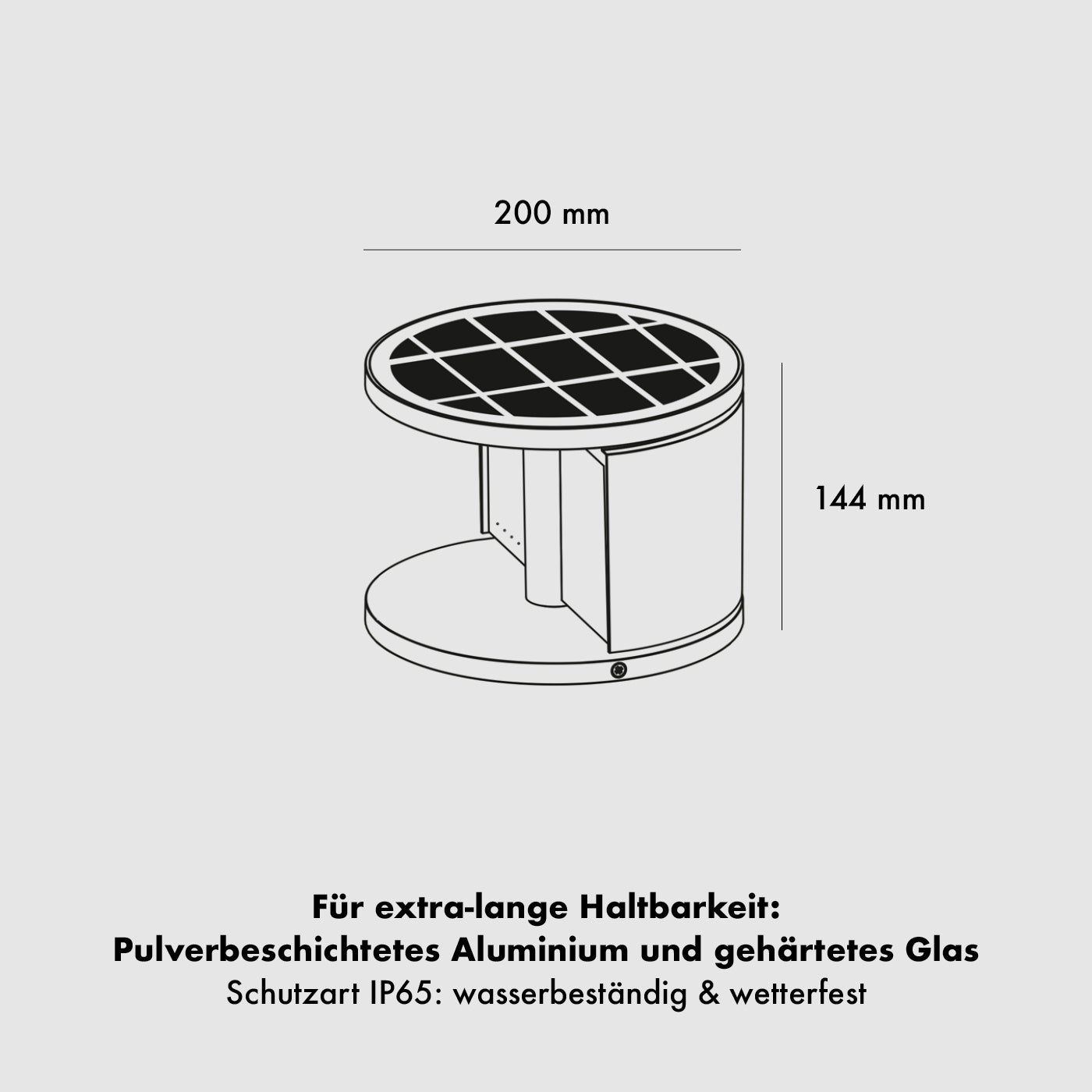 Die Spezifikationen der Klewe Swing Akku-Solarleuchte für den Garten
