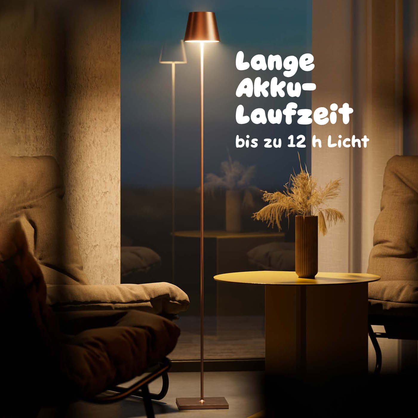 Lange Akkulaufzeit: Sigor Nuindie Akku-Stehleuchte in #Farbe_Bronze