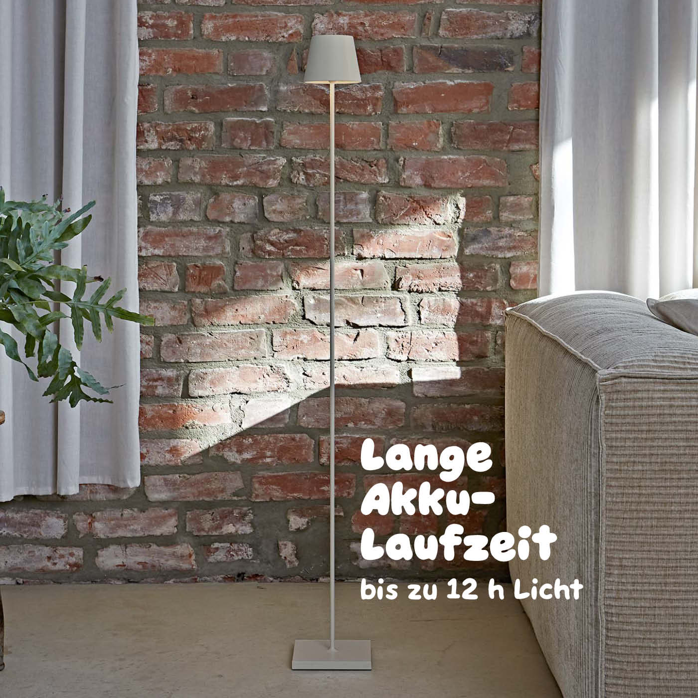 Lange Akkulaufzeit: Sigor Nuindie Akku-Stehleuchte in #Farbe_Dünenbeige