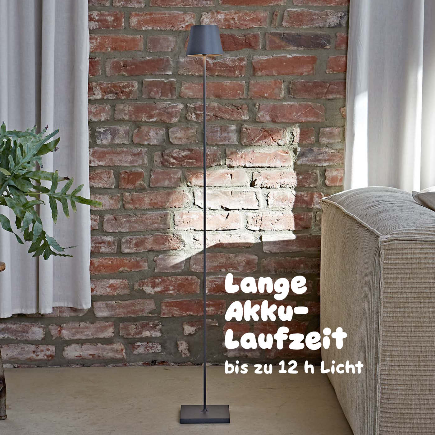 Lange Akkulaufzeit: Sigor Nuindie Akku-Stehleuchte in #Farbe_Graphitgrau