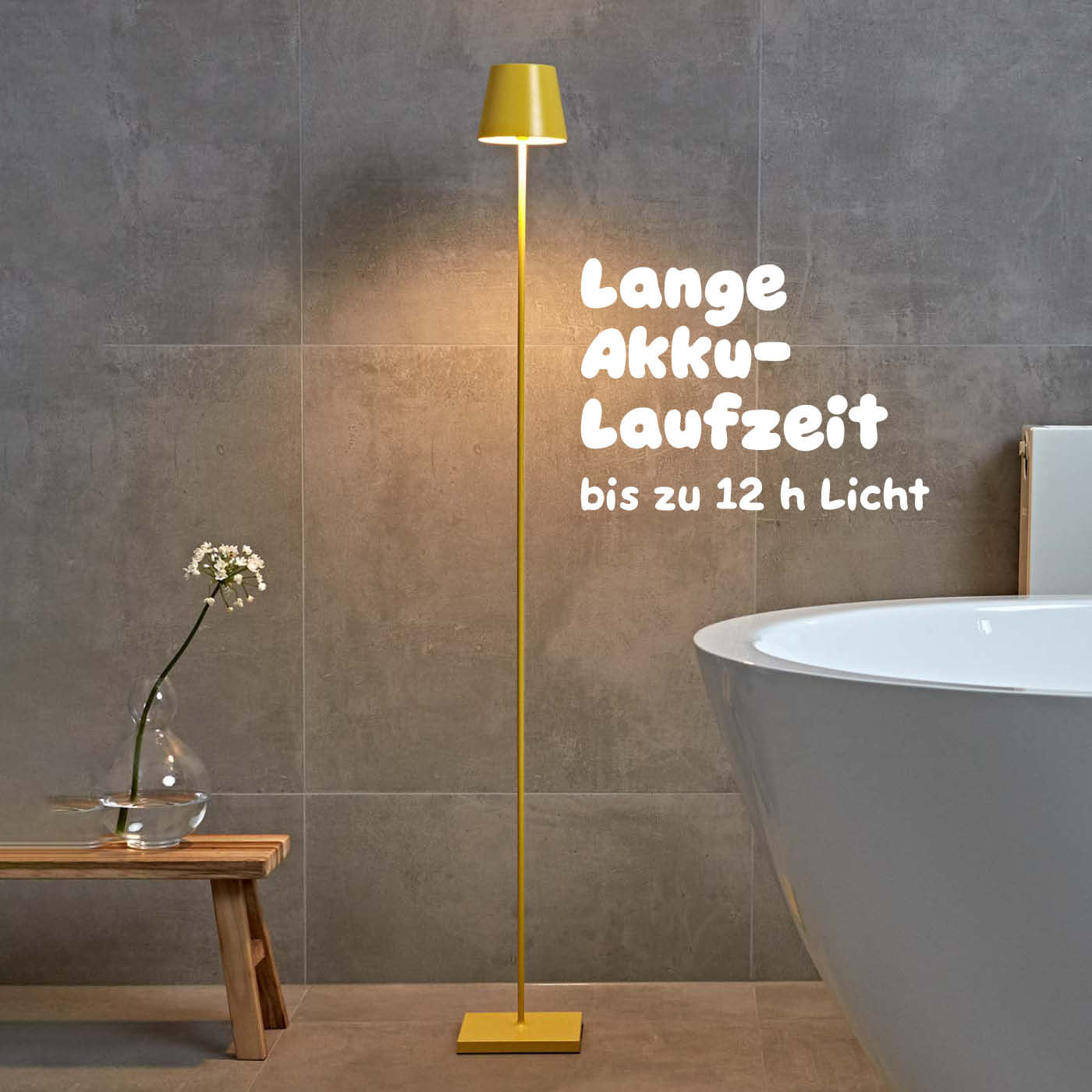 Lange Akkulaufzeit: Sigor Nuindie Akku-Stehleuchte in #Farbe_Sonnengelb (Easy-Connect)