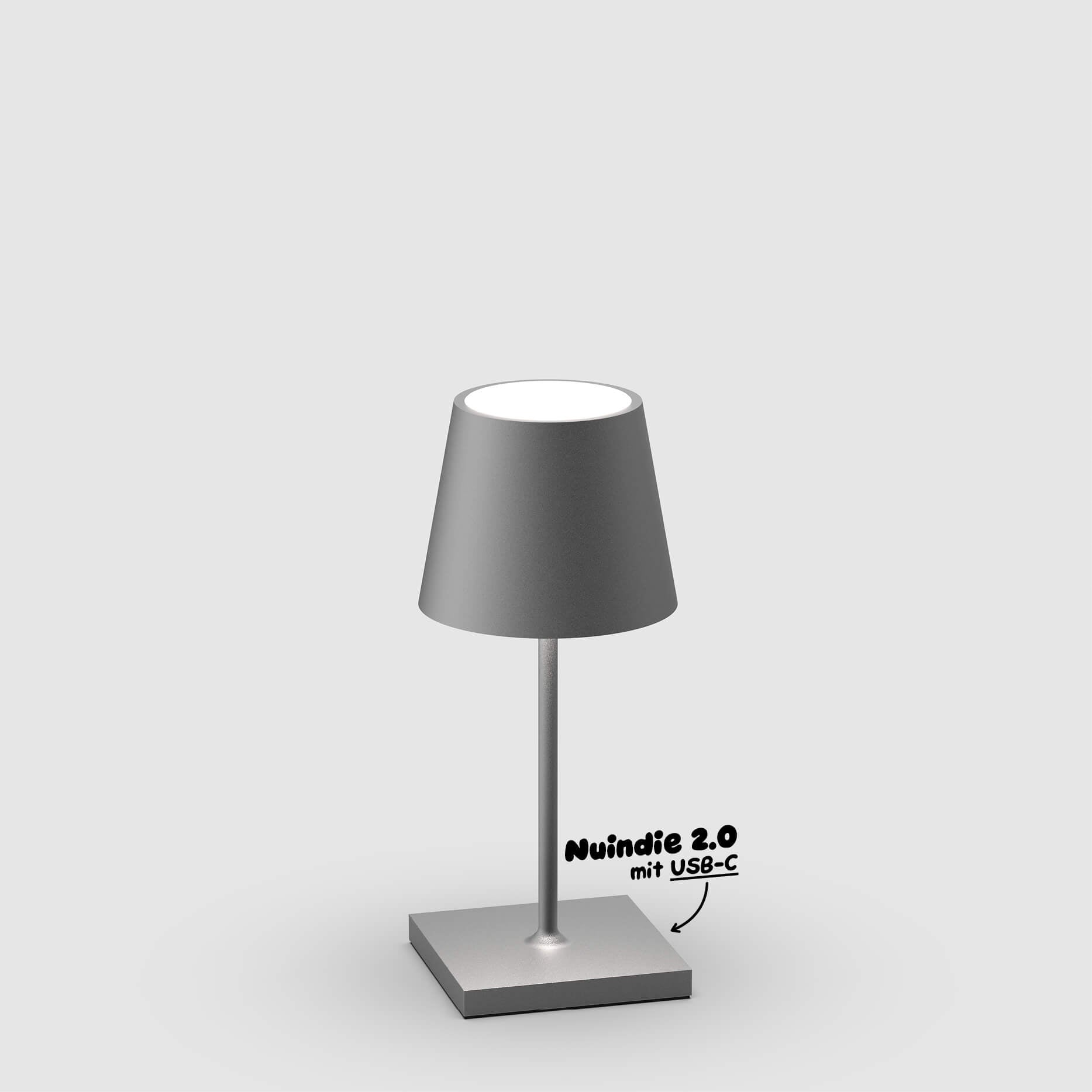 Sigor Nuindie 2.0 Mini Akku-Tischleuchte in #Farbe_Graphitgrau