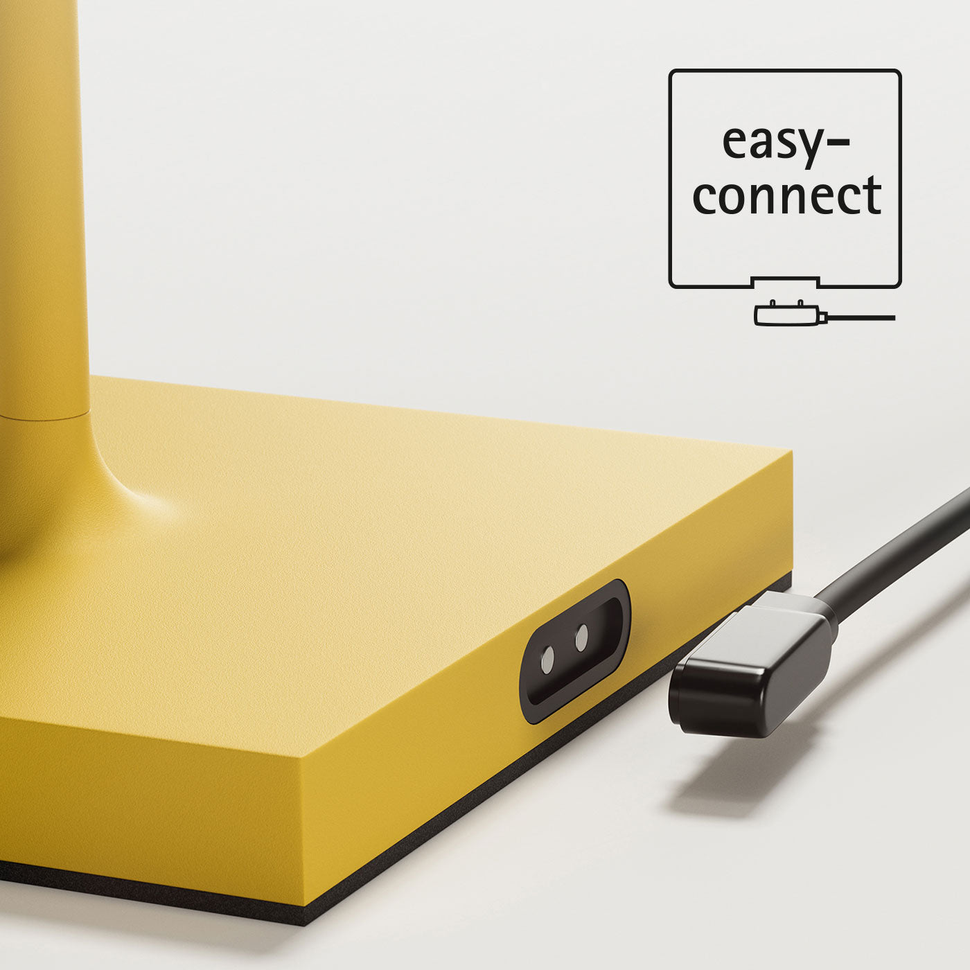 Sigor Nuindie Akku-Tischleuchte in sonnengelb mit magnetischen Easy-Connect-Ladestecker