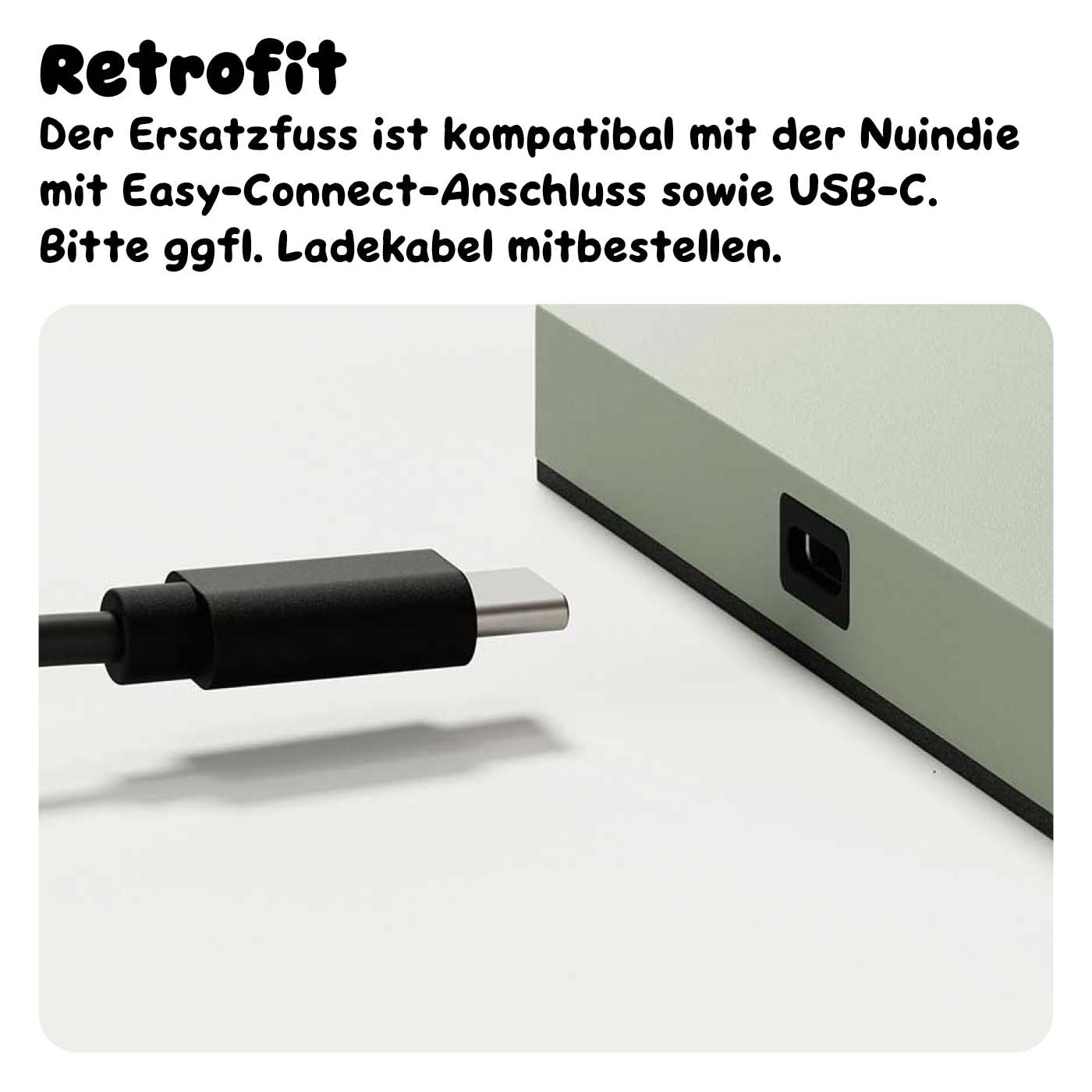 Hinweis Ladekabel