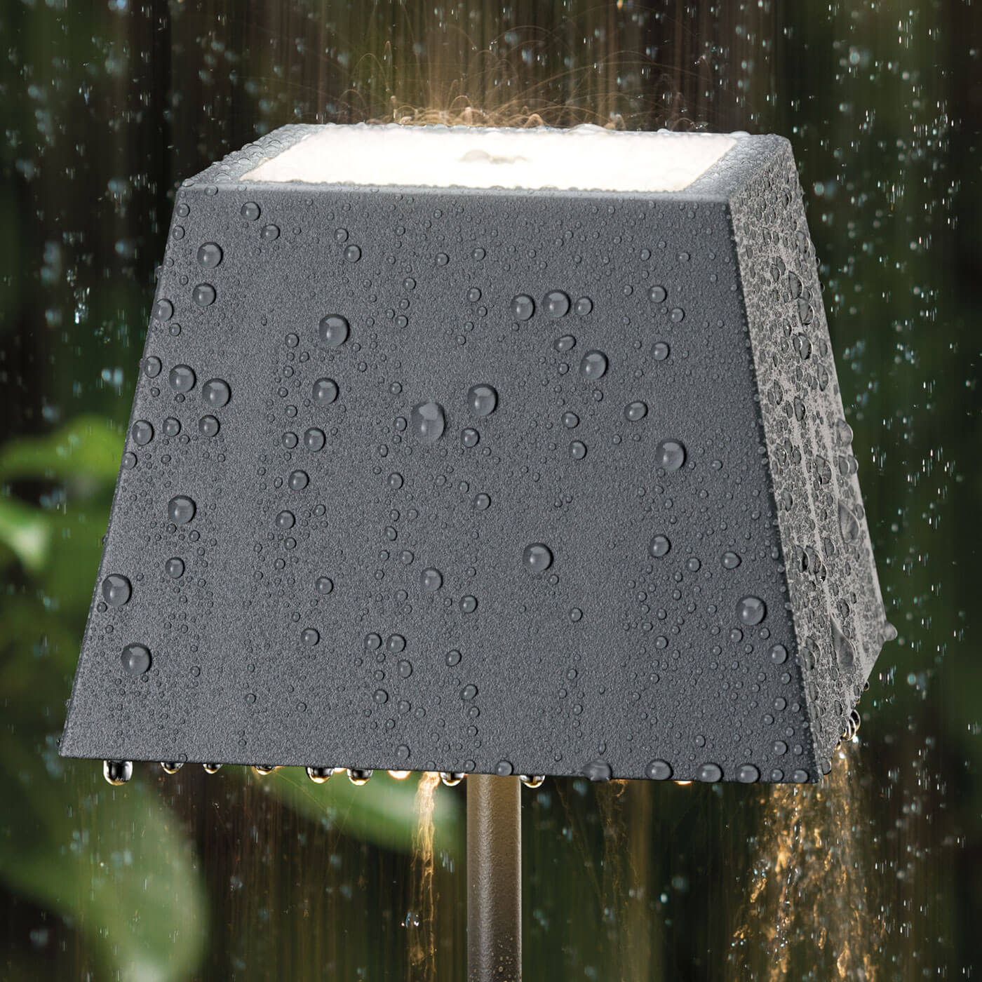 Sigor Nuindie eckig Akku-Tischleuchte, Graphitgrau ist regenfest (IP54)