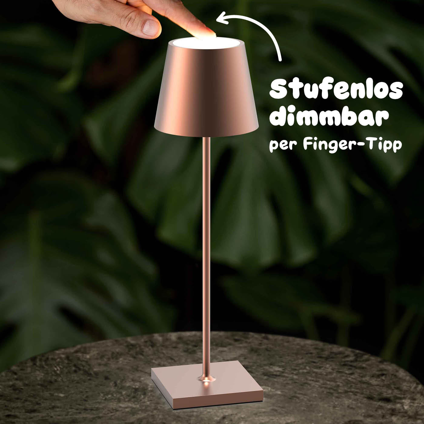 Stufenlos dimmbar: Sigor Nuindie Akku-Tischleuchte, eloxiert in #Farbe_Bronze