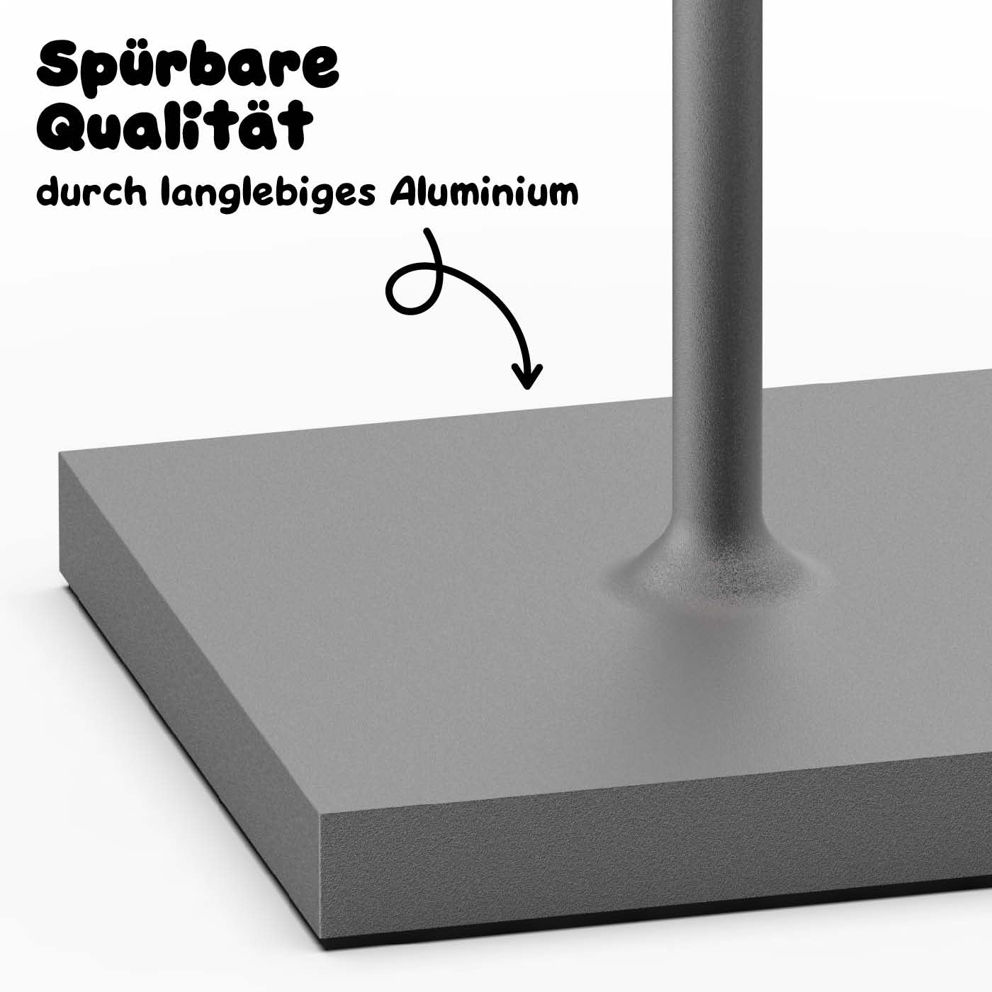 Echtes Alu: Sigor Nuindie Akku-Tischleuchte, eckig in #Farbe_Graphitgrau