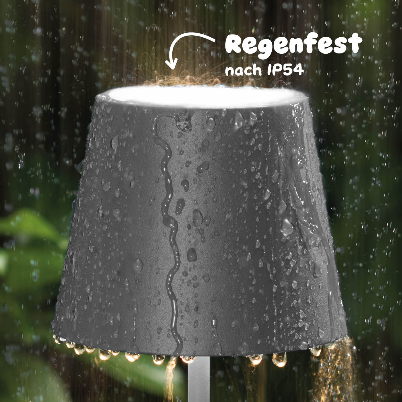 Regenfest: Sigor Nuindie Akku-Tischleuchte in #Farbe_Graphitgrau