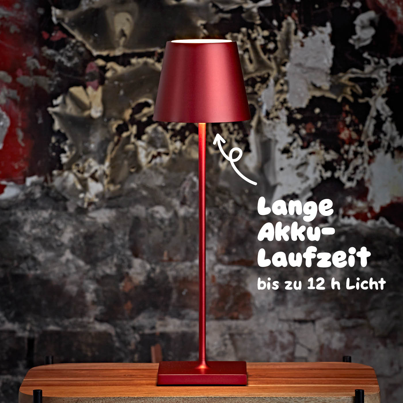 Sigor Nuindie Akku-Tischleuchte, eloxiert in #Farbe_Kirschrot