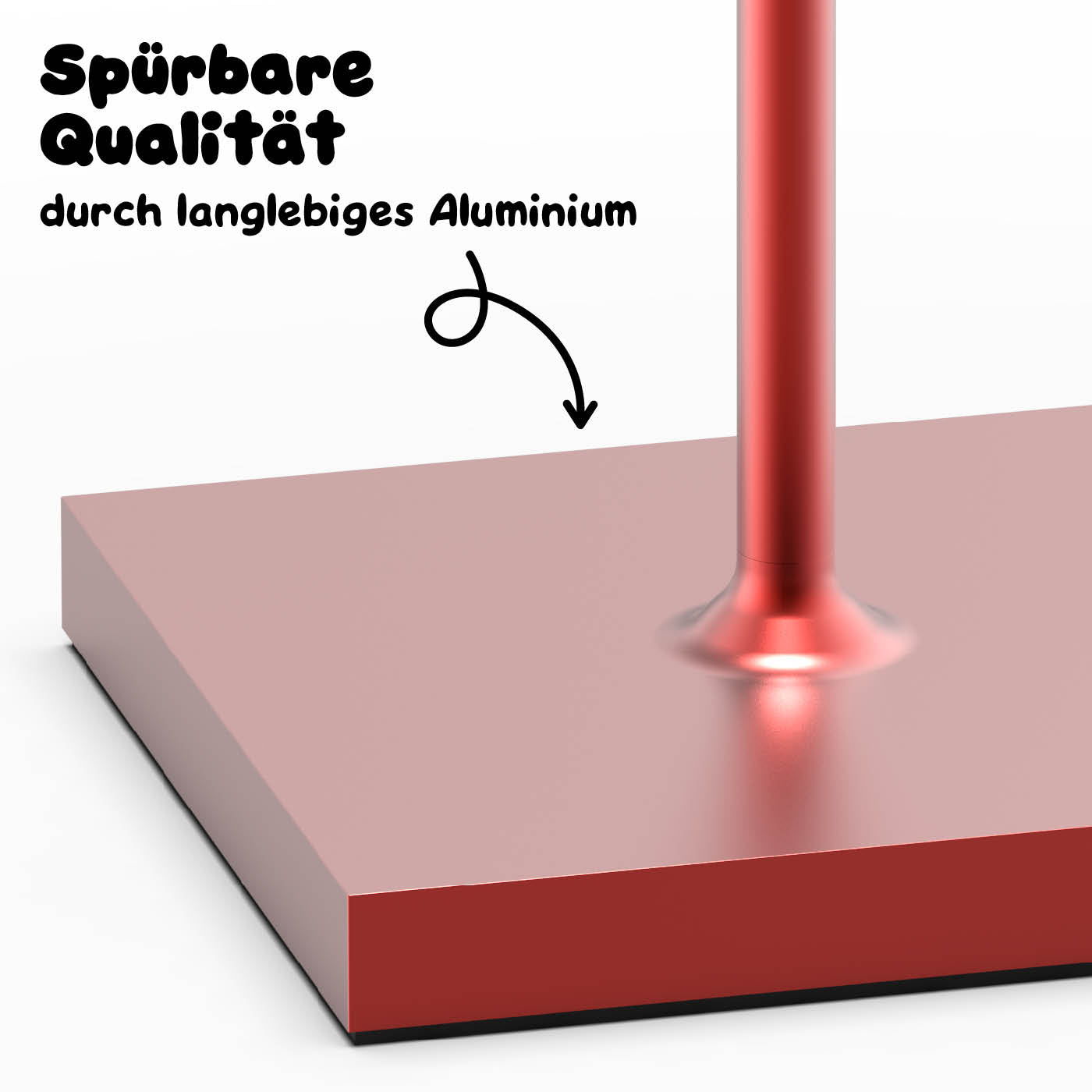 Hochwertiges Aluminium: Sigor Nuindie Akku-Tischleuchte, eloxiert in #Farbe_Kirschrot
