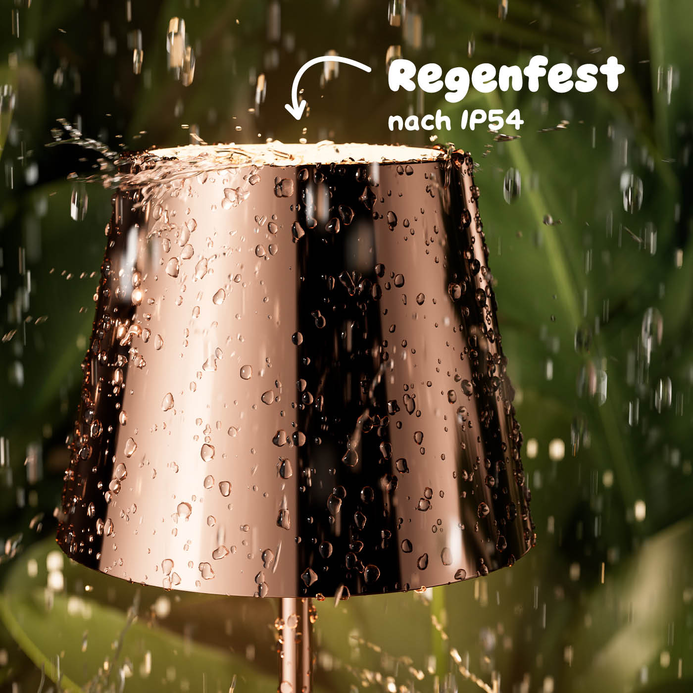 Sigor Nuindie Akku-Tischleuchte, kupferfarben in regenfest und Spritzwasser geschützt #Farbe_Kupfer Hochglanz