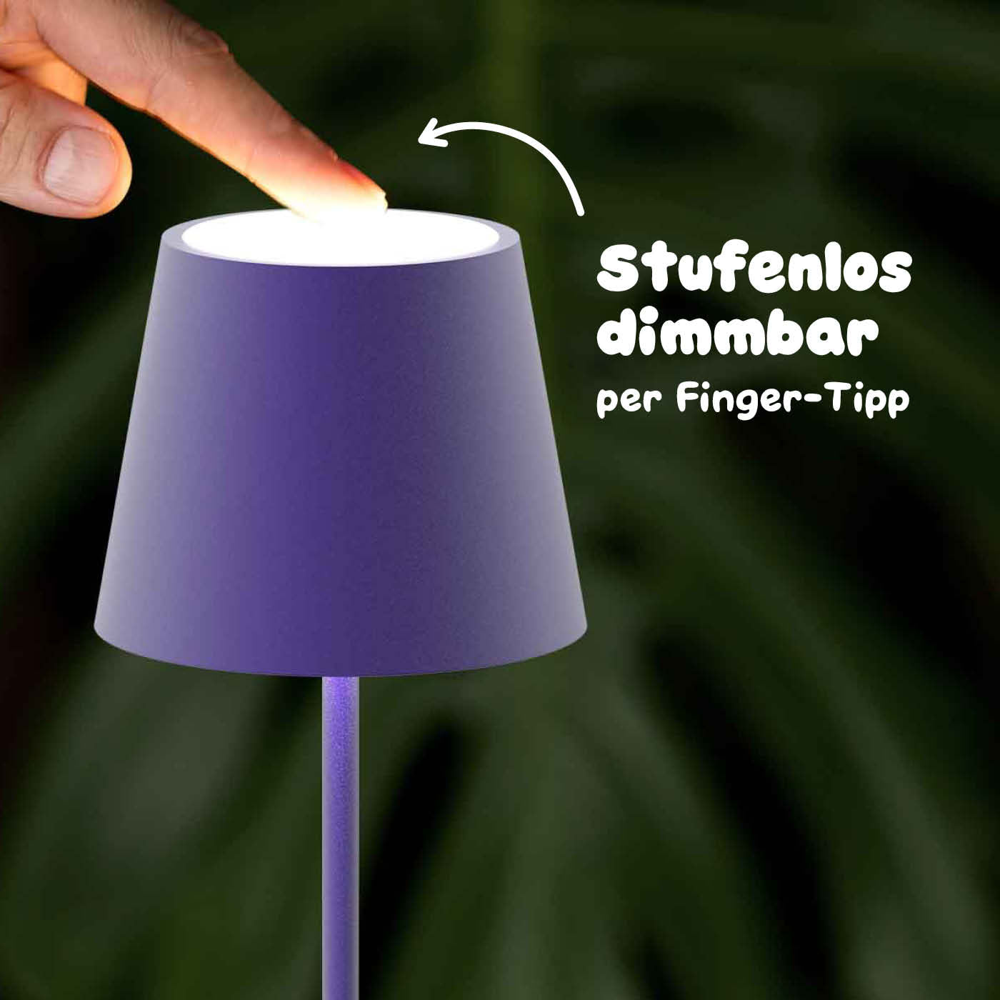 Stufenlos dimmbar: Sigor Nuindie Mini Akku-Tischleuchte in #Farbe_Pflaumenblau (Easy-Connect)