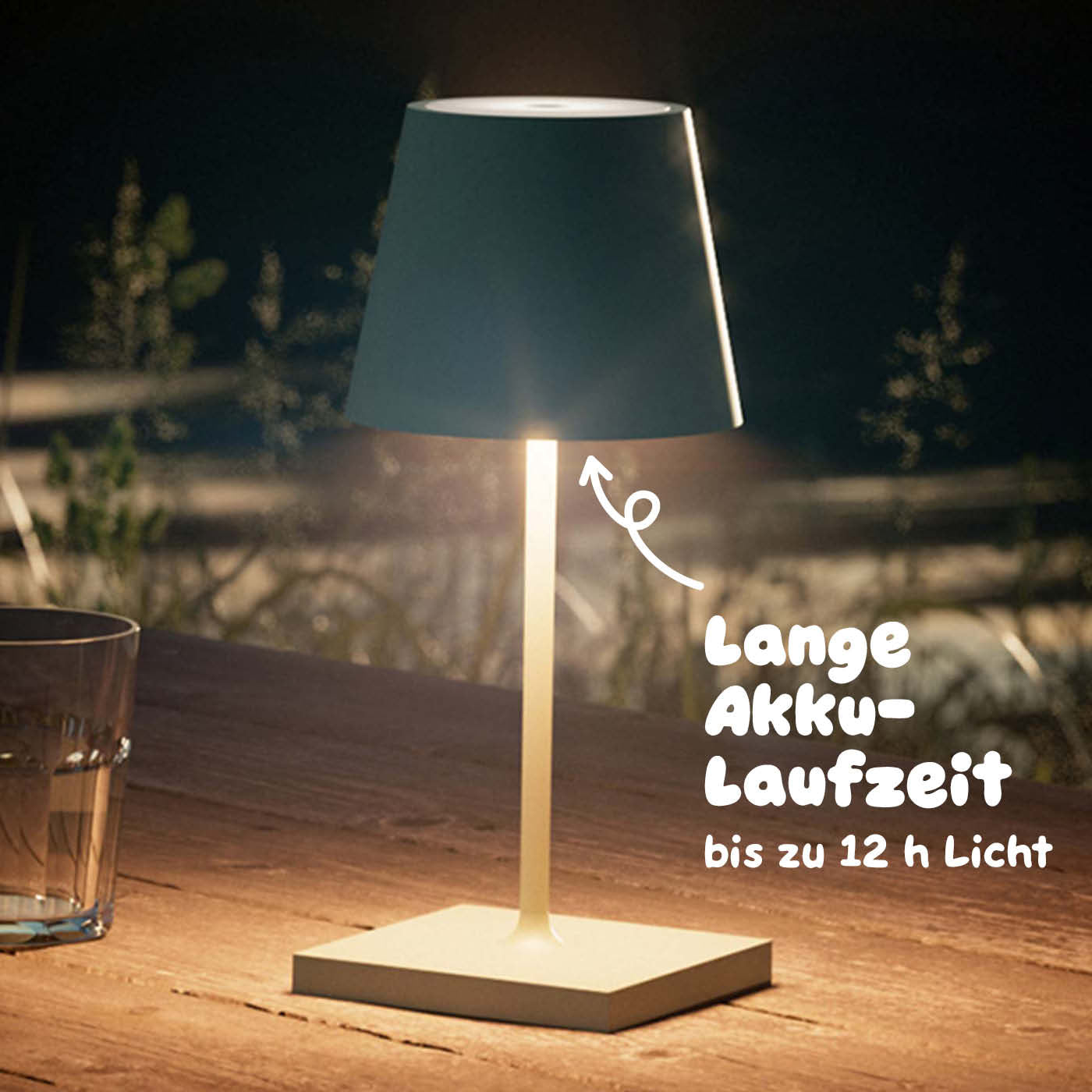 Lange Akkulaufzeit: Sigor Nuindie Mini Akku-Tischleuchte in #Farbe_Salbeigrün