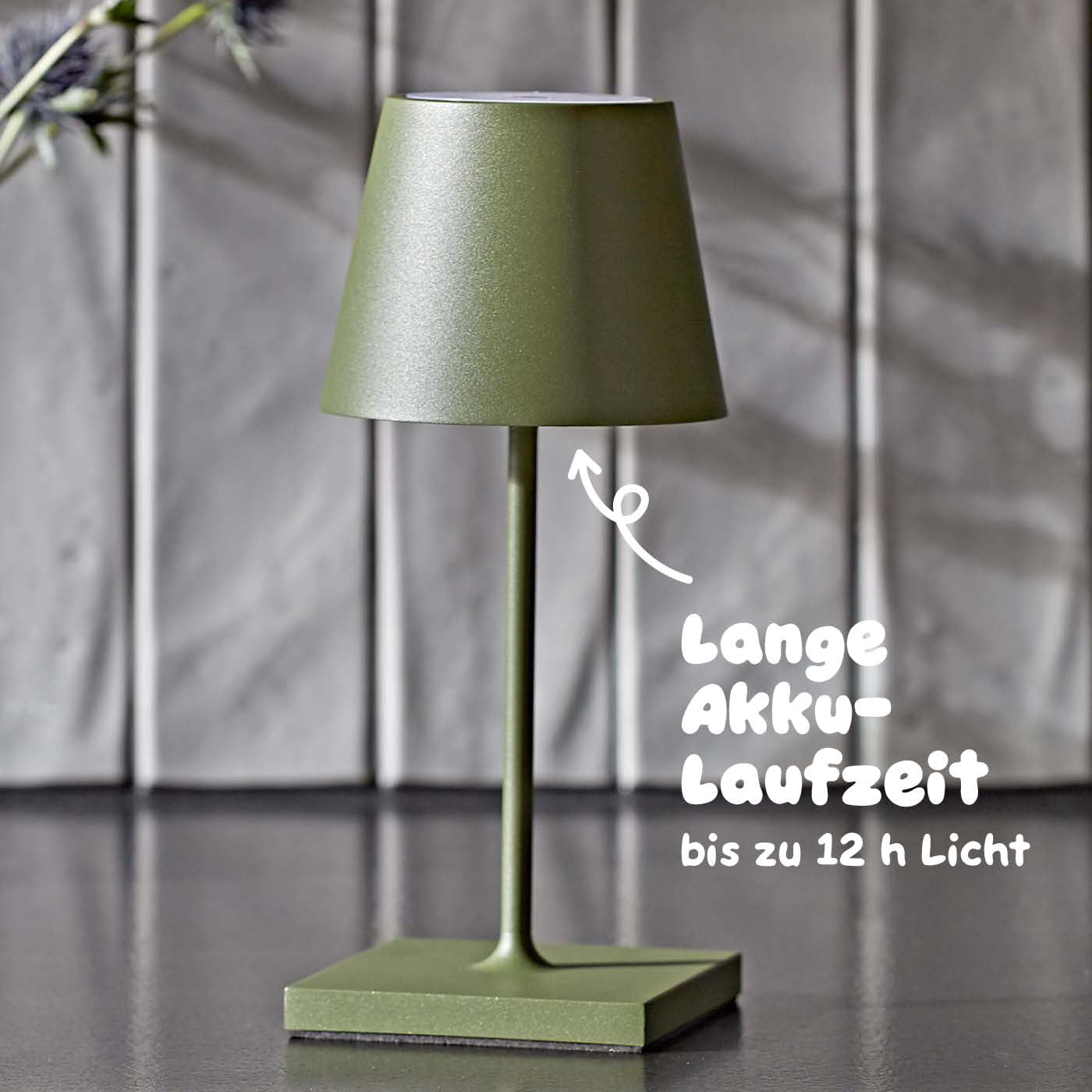 Lange Akkulaufzeit: Sigor Nuindie Mini Akku-Tischleuchte in #Farbe_Tannengrün