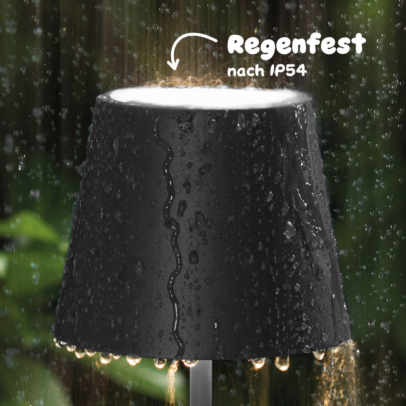 Regenfest: Sigor Nuindie Akku-Tischleuchte in #Farbe_Nachtschwarz
