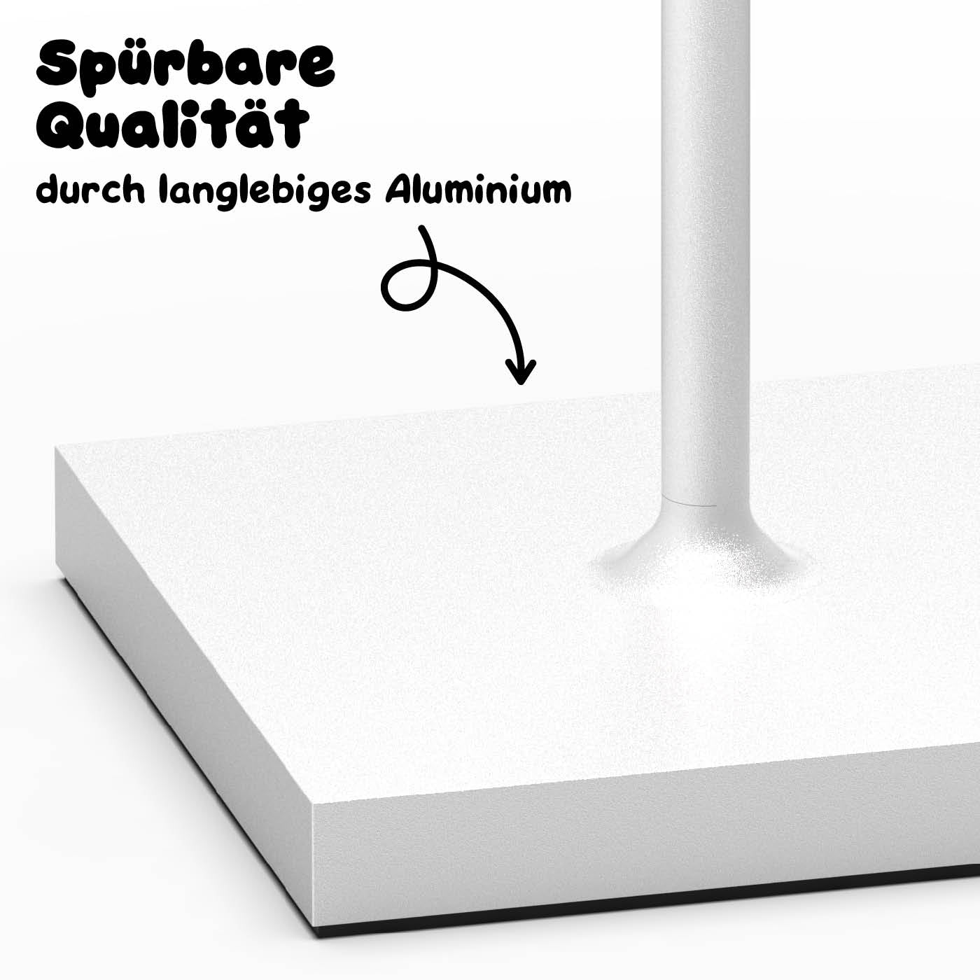 Aus Aluminium: Sigor Nuindie Mini Akku-Tischleuchte in #Farbe_Schneeweiss