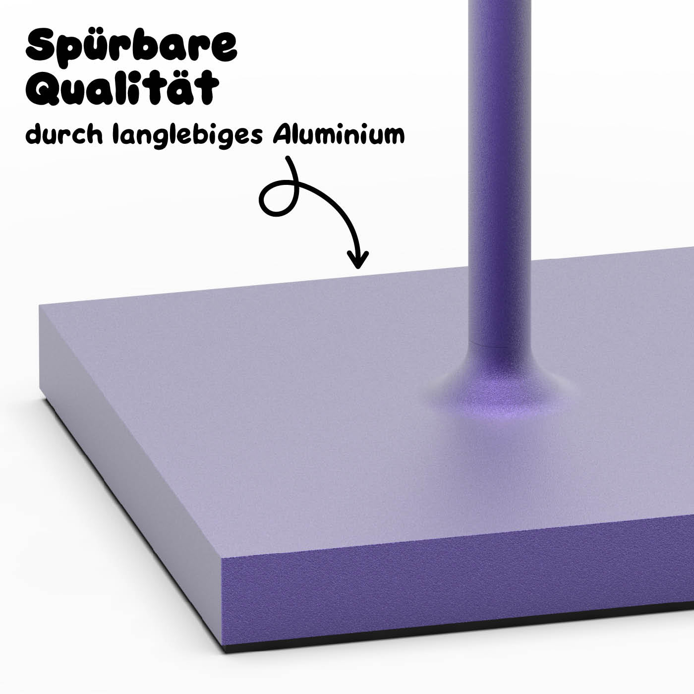 Solides Aluminium: Sigor Nuindie Akku-Tischleuchte in #Farbe_Pflaumenblau (Easy-Connect)