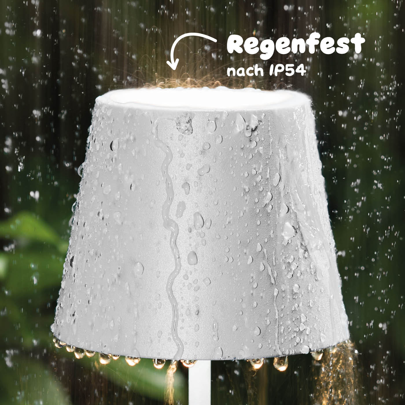 Regenfest: Sigor Nuindie Mini Akku-Tischleuchte in #Farbe_Schneeweiss