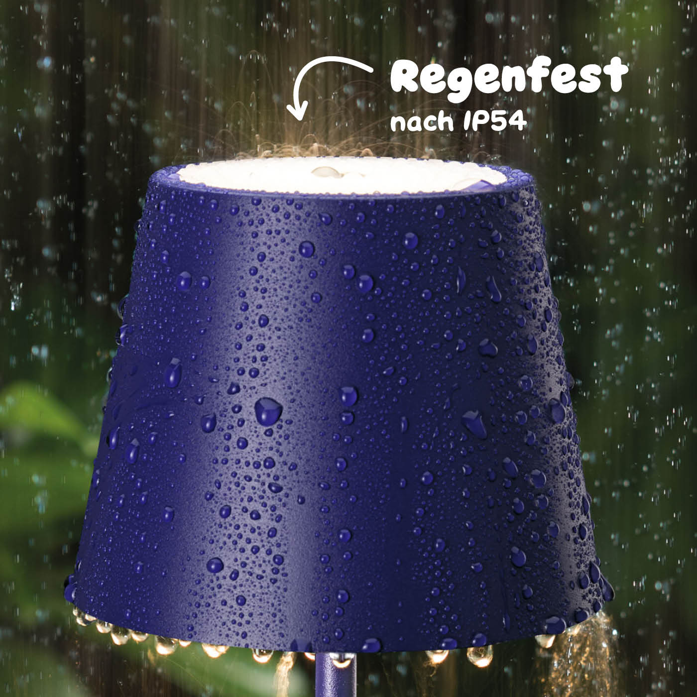 Regenfest: Sigor Nuindie Akku-Tischleuchte in #Farbe_Pflaumenblau (Easy-Connect)