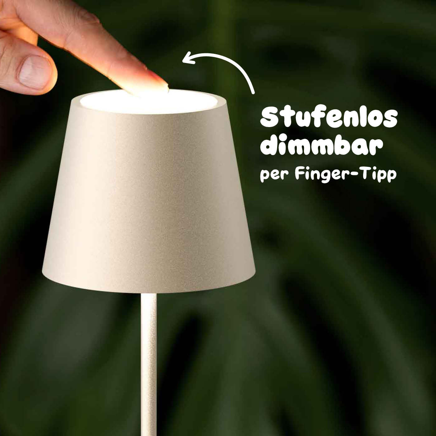 Stufenlos dimmbar: Sigor Nuindie pocket Akku-Leuchte in #Farbe_Dünenbeige