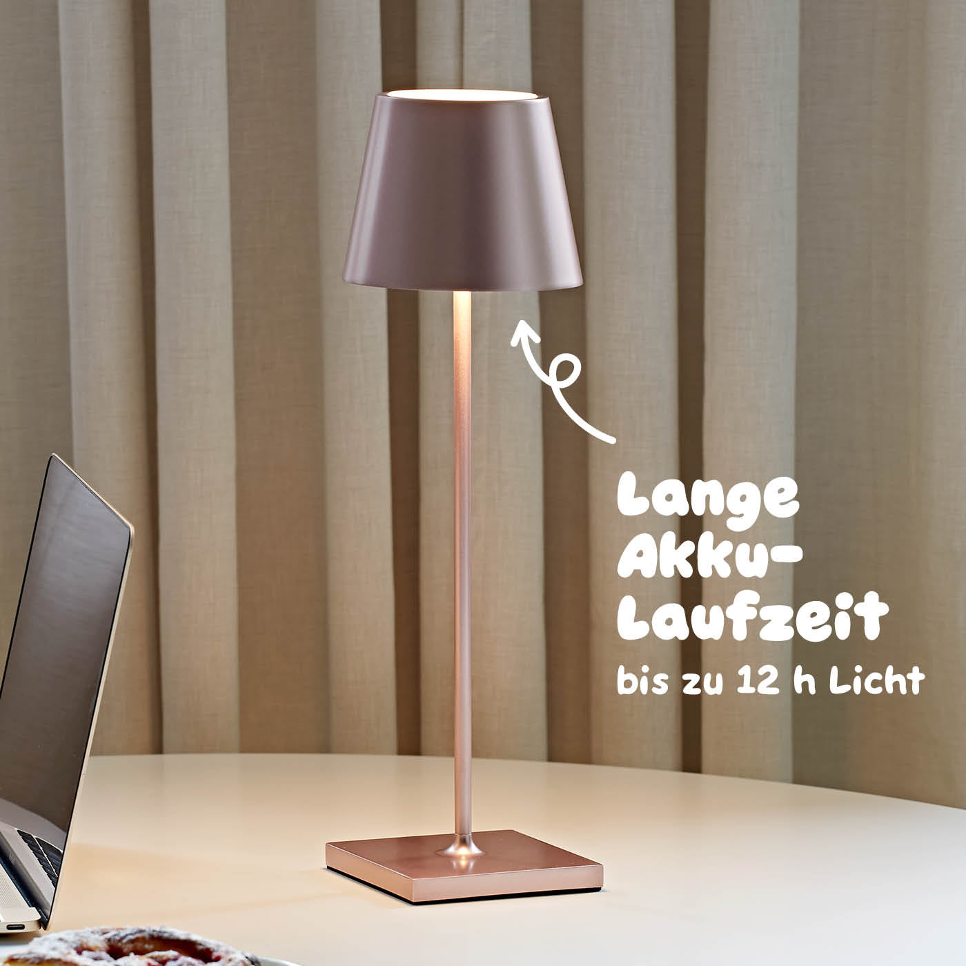 Sigor Nuindie Akku-Tischleuchte, eloxiert in #Farbe_Roségold