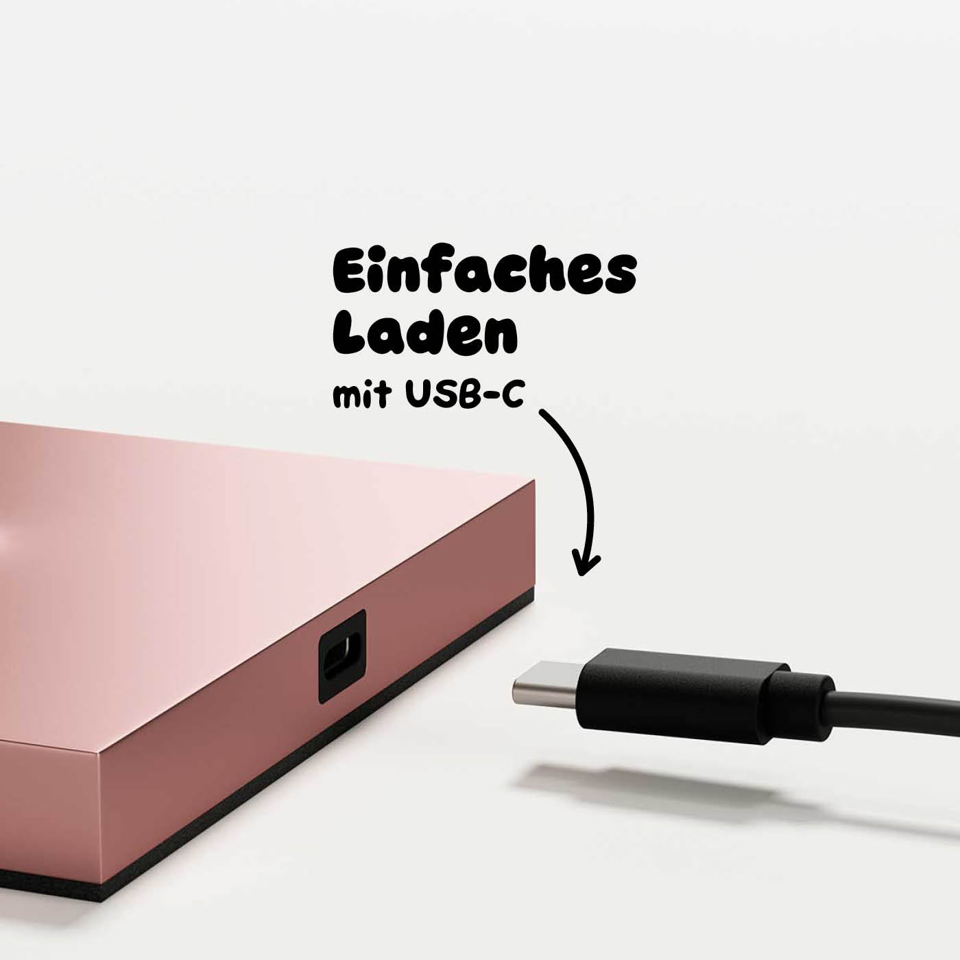 Einfach zu laden mit USB-C: Sigor Nuindie Akku-Tischleuchte, eloxiert in #Farbe_Roségold