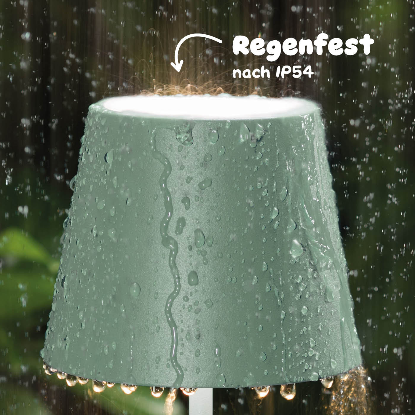 Regenfest: Sigor Nuindie Akku-Tischleuchte in #Farbe_Salbeigrün