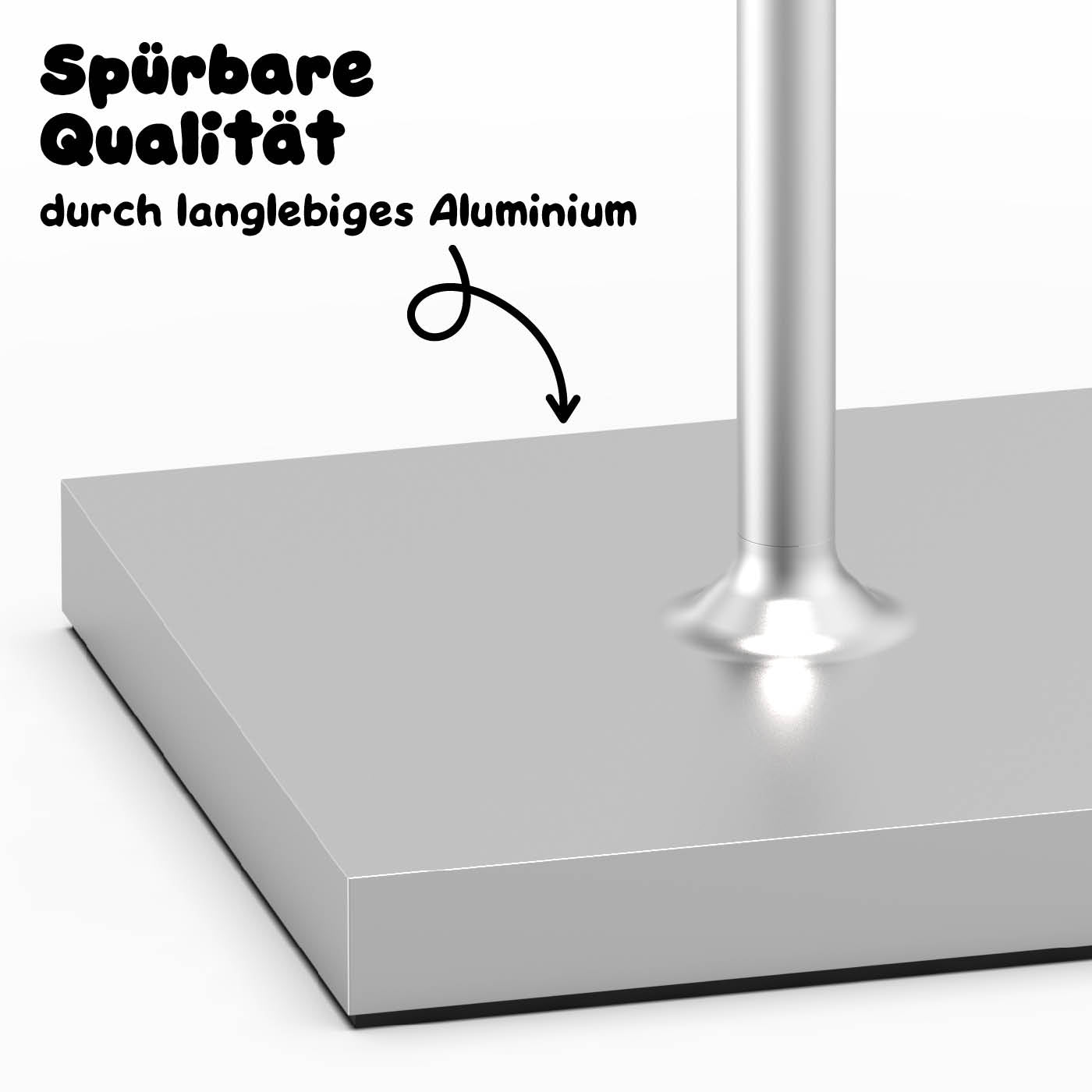 Sigor Nuindie Akku-Tischleuchte aus hochwertigem Aluminium, eloxiert in #Farbe_Silber