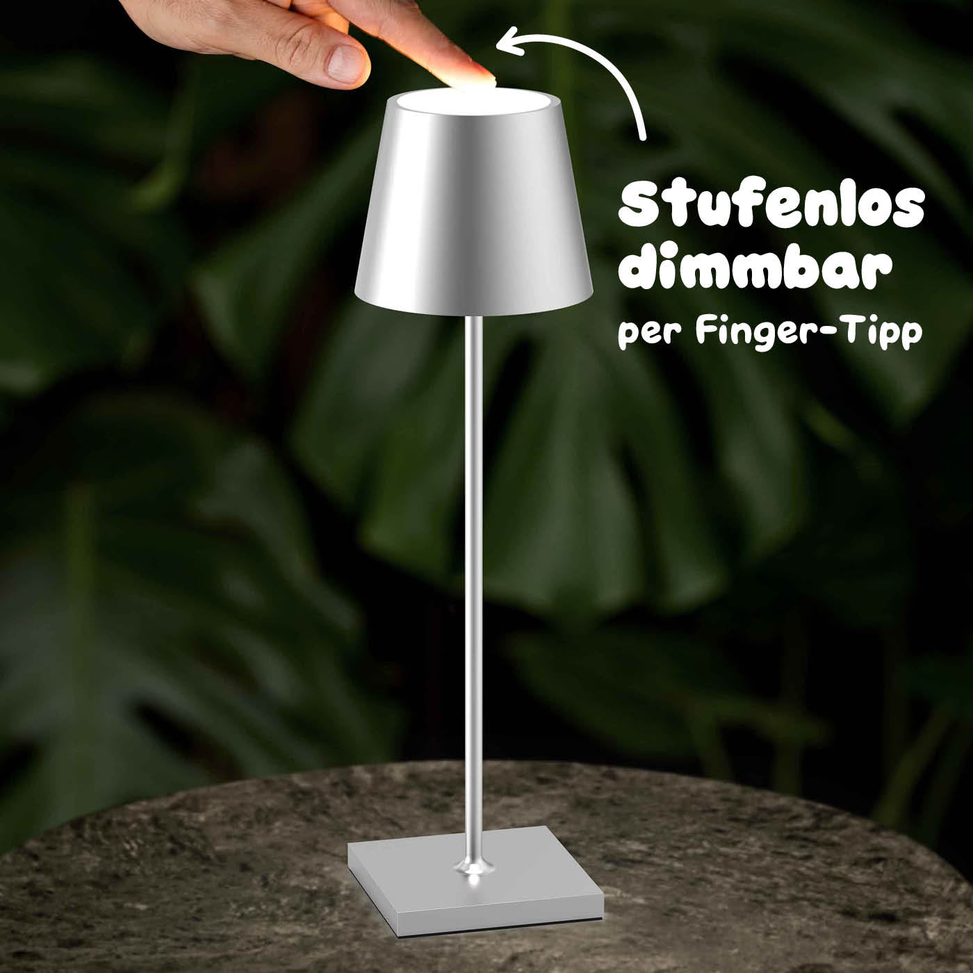 Sigor Nuindie Akku-Tischleuchte, eloxiert in #Farbe_Silber