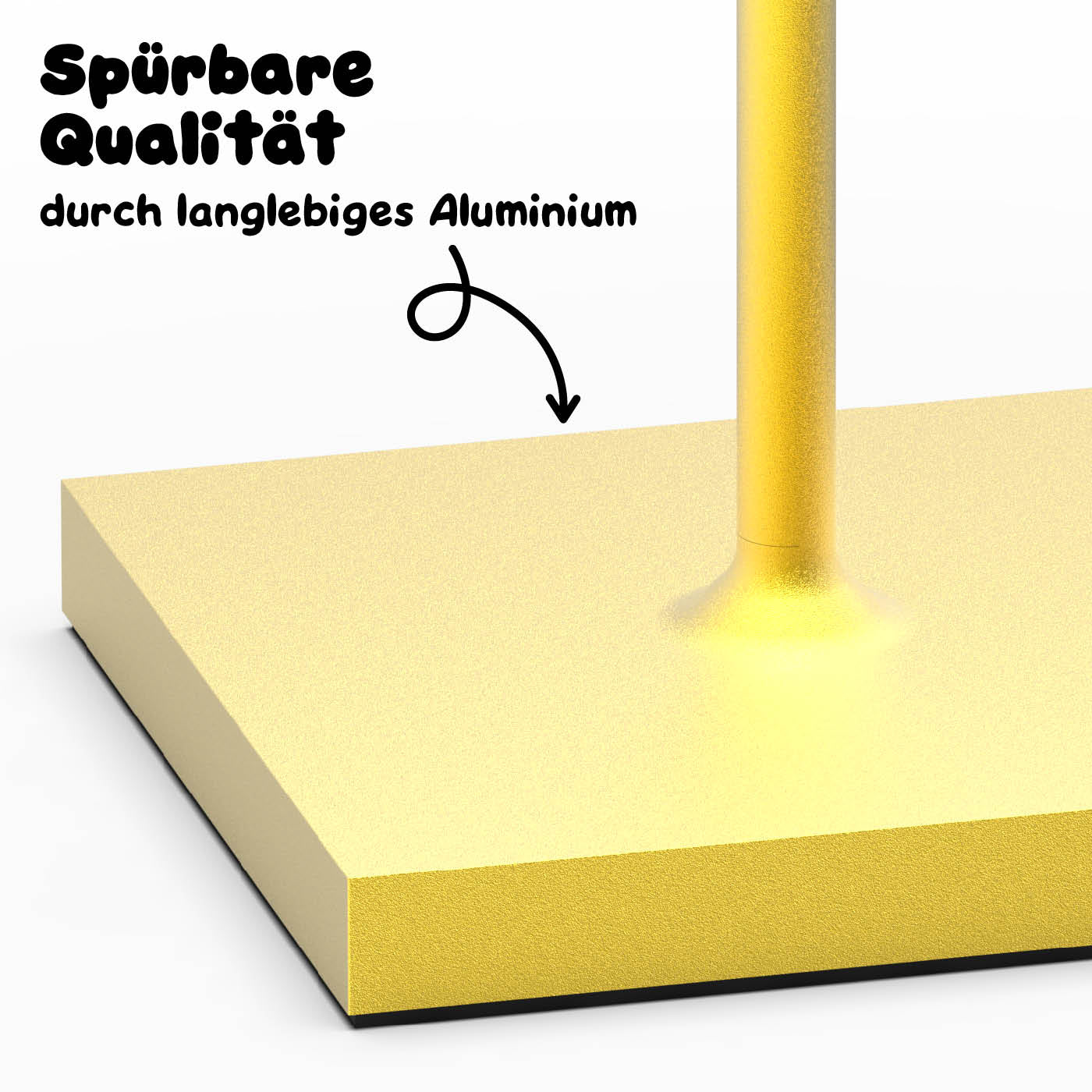 Langlebiges Alu: Sigor Nuindie Akku-Tischleuchte in #Farbe_Sonnengelb (Easy-Connect)