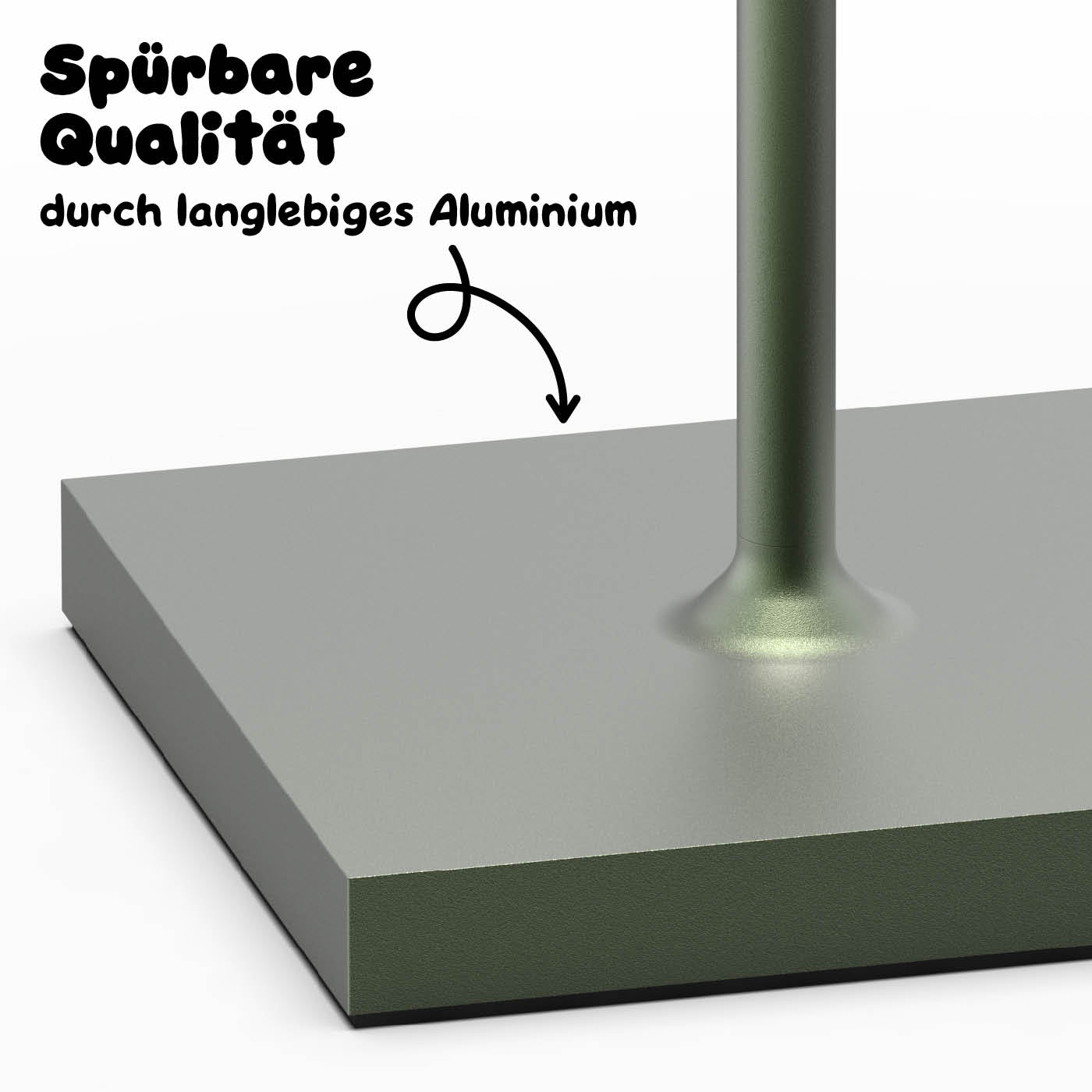 Massives Alu: Sigor Nuindie Akku-Tischleuchte in #Farbe_Tannengrün