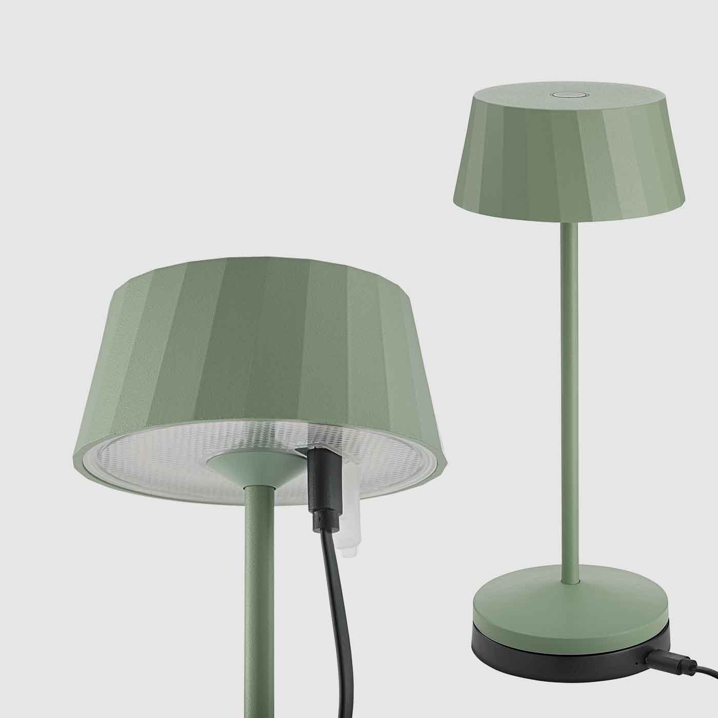 Sigor Facetta Akku-Tischleuchte mit Dockingstation und USB-C Ladeanschluss - flexible Ladeoptionen LED-Leuchte