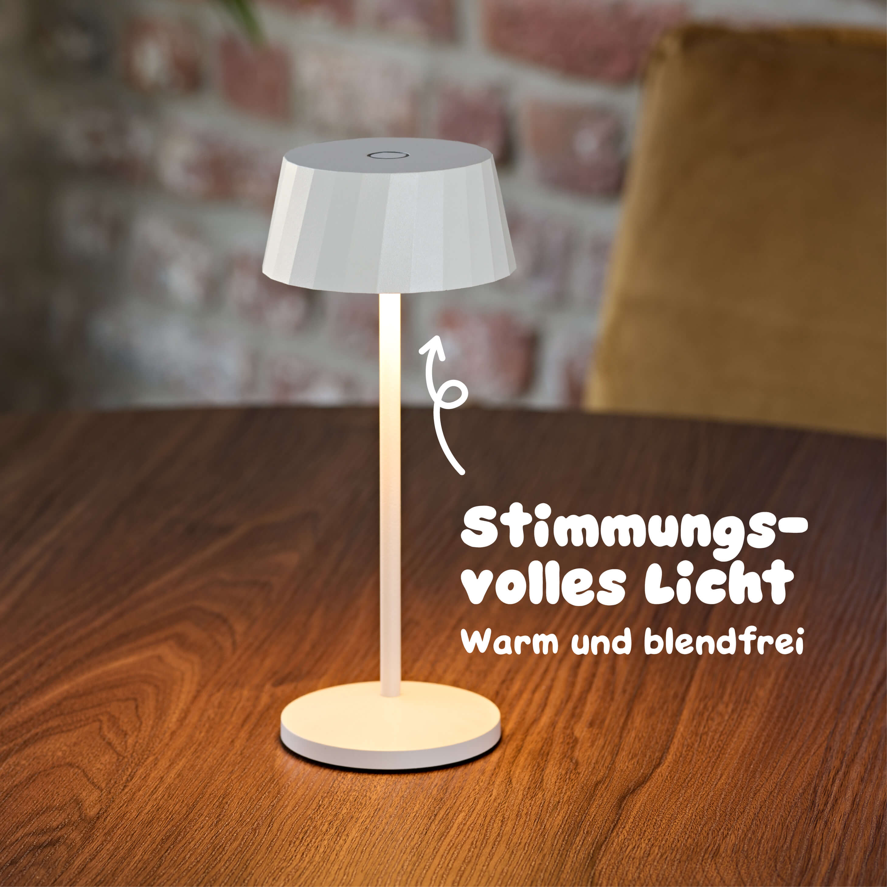 Sigor Facetta Tischleuchte mit warmem blendfreiem Licht nach unten #Farbe_Schneeweiss