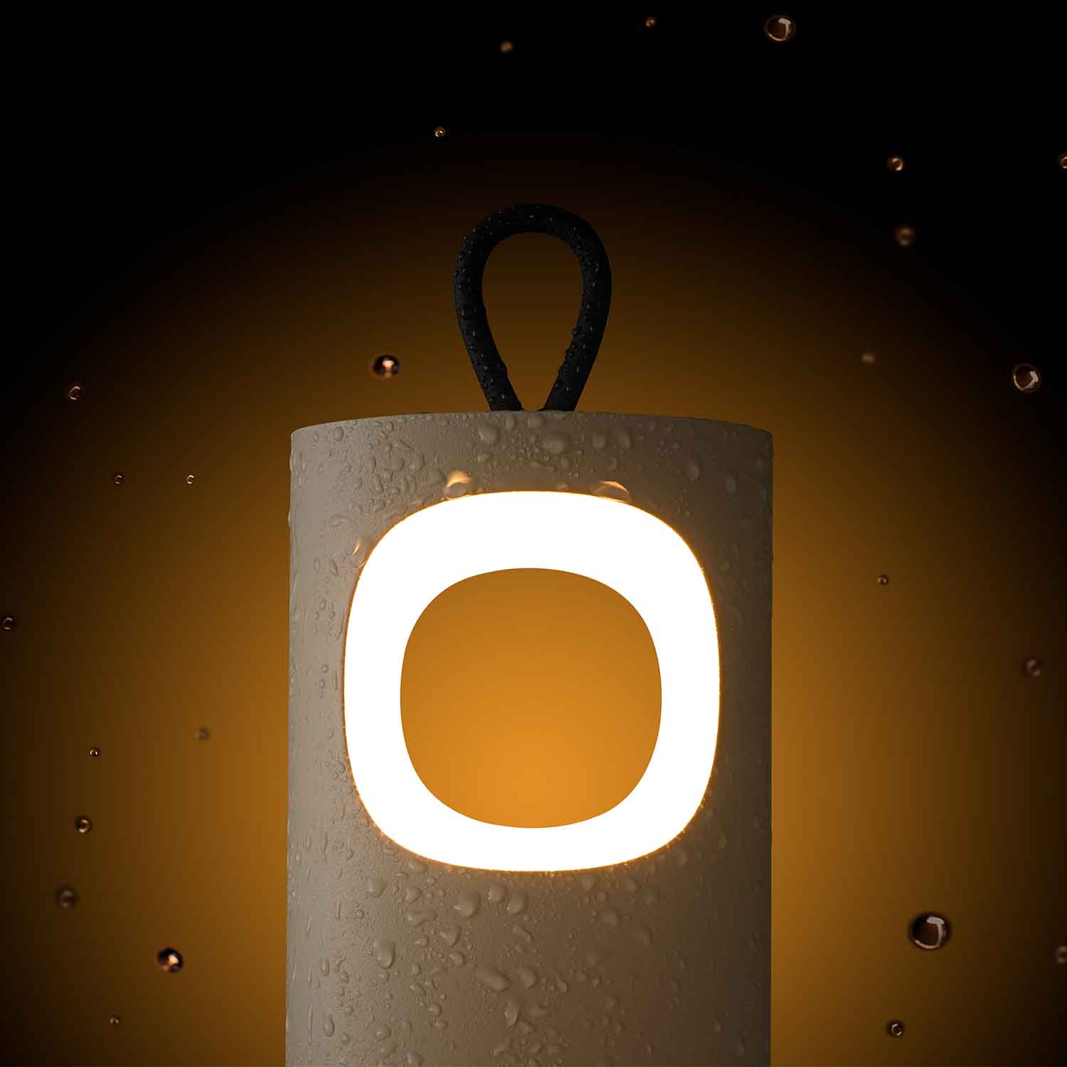Sigor Lunari Akku-LED-Tischleuchte mit IP44-Zertifizierung ist wetterfest und spritzwassergeschützt für Outdoor-Einsatz bei Camping, Garten und Balkon