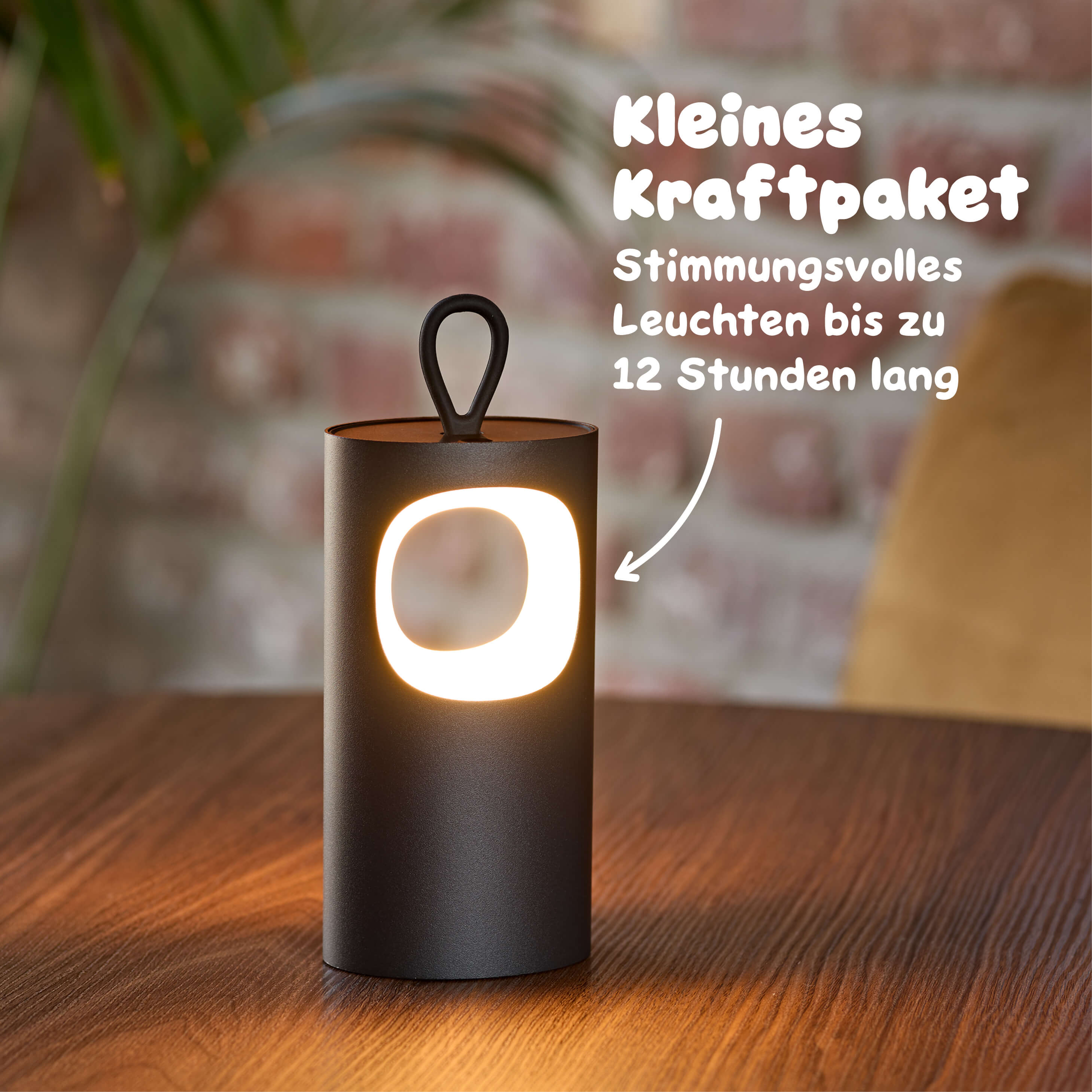 Die Sigor Lunari Akku-LED-Tischleuchte leuchtet kompakt und kraftvoll bis zu 12 Stunden lang mit stimmungsvollem Licht #Farbe_Nachtschwarz