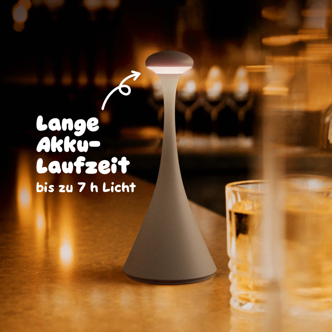 Sigor Nudrop mini Akku-Tischleuchte in #Farbe_Graphitgrau