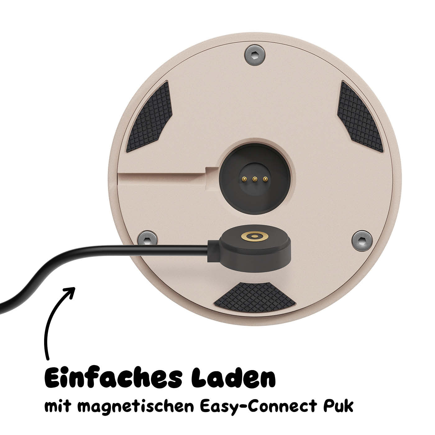 Einfaches Laden: Sigor Nudrop mini Akku-Tischleuchte in #Farbe_Dünenbeige