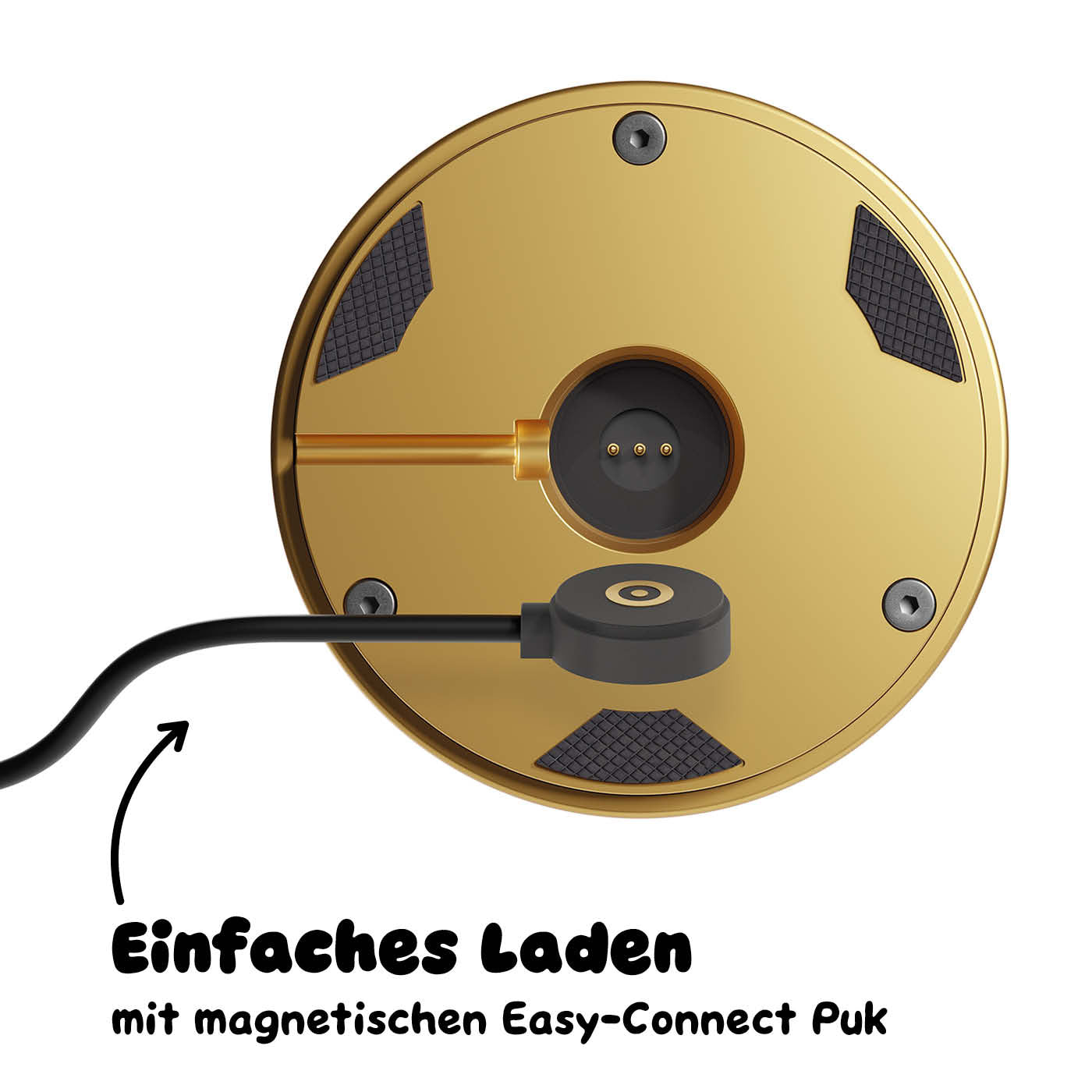 Einfaches Laden: Sigor Nudrop mini Akku-Tischleuchte, eloxiert in #Farbe_Gold