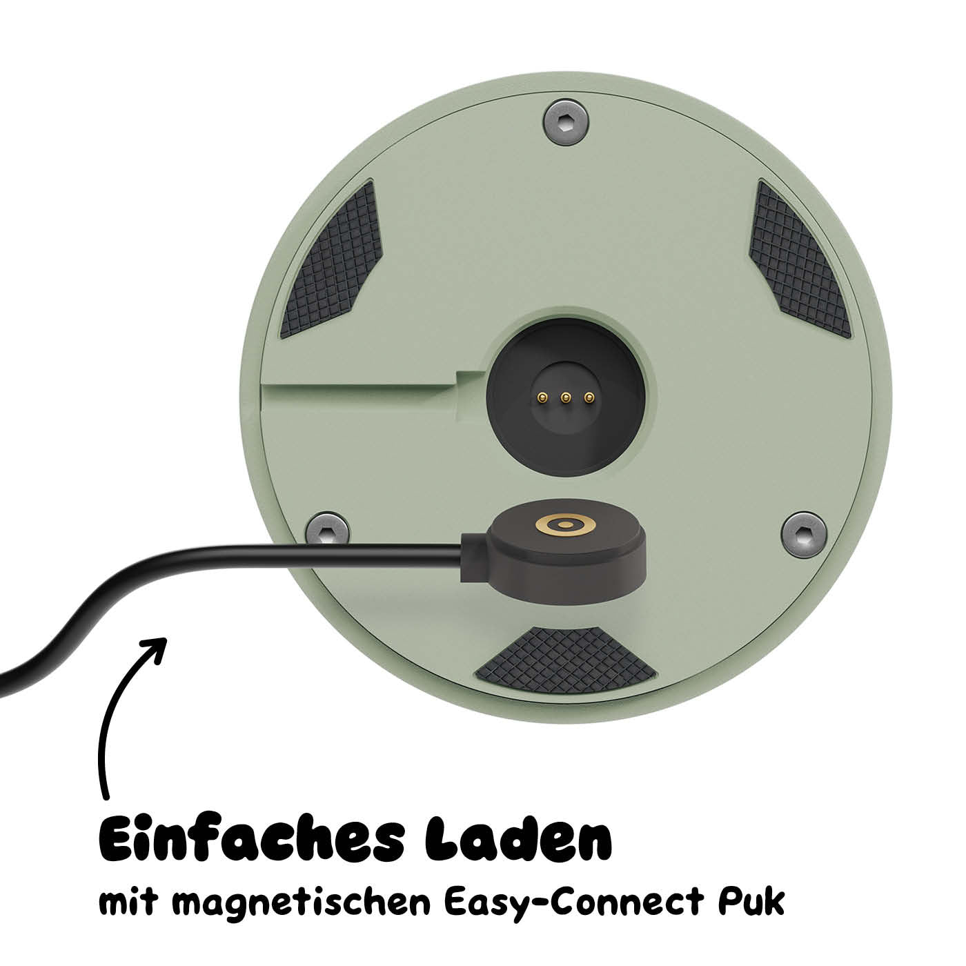 Einfaches Laden: Sigor Nudrop mini Akku-Tischleuchte in #Farbe_Salbeigrün