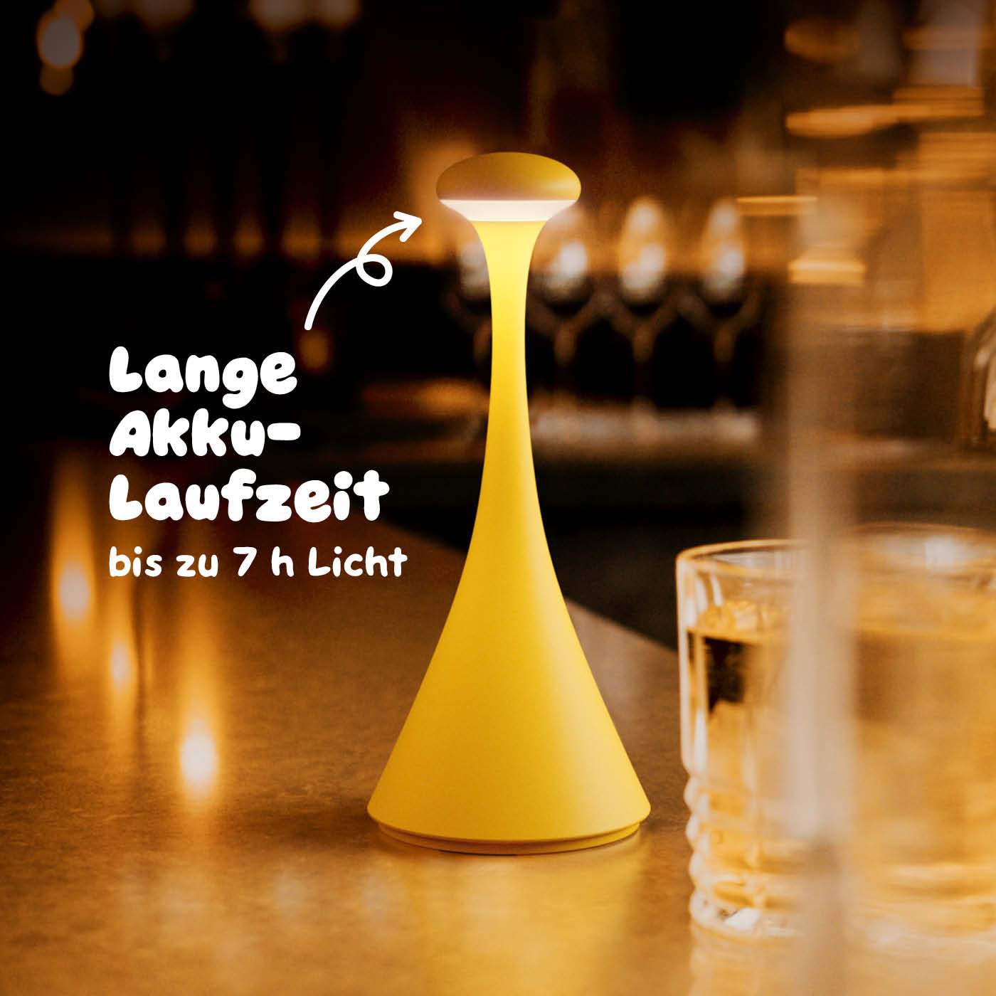 Sigor Nudrop mini Akku-Tischleuchte in #Farbe_Sonnengelb