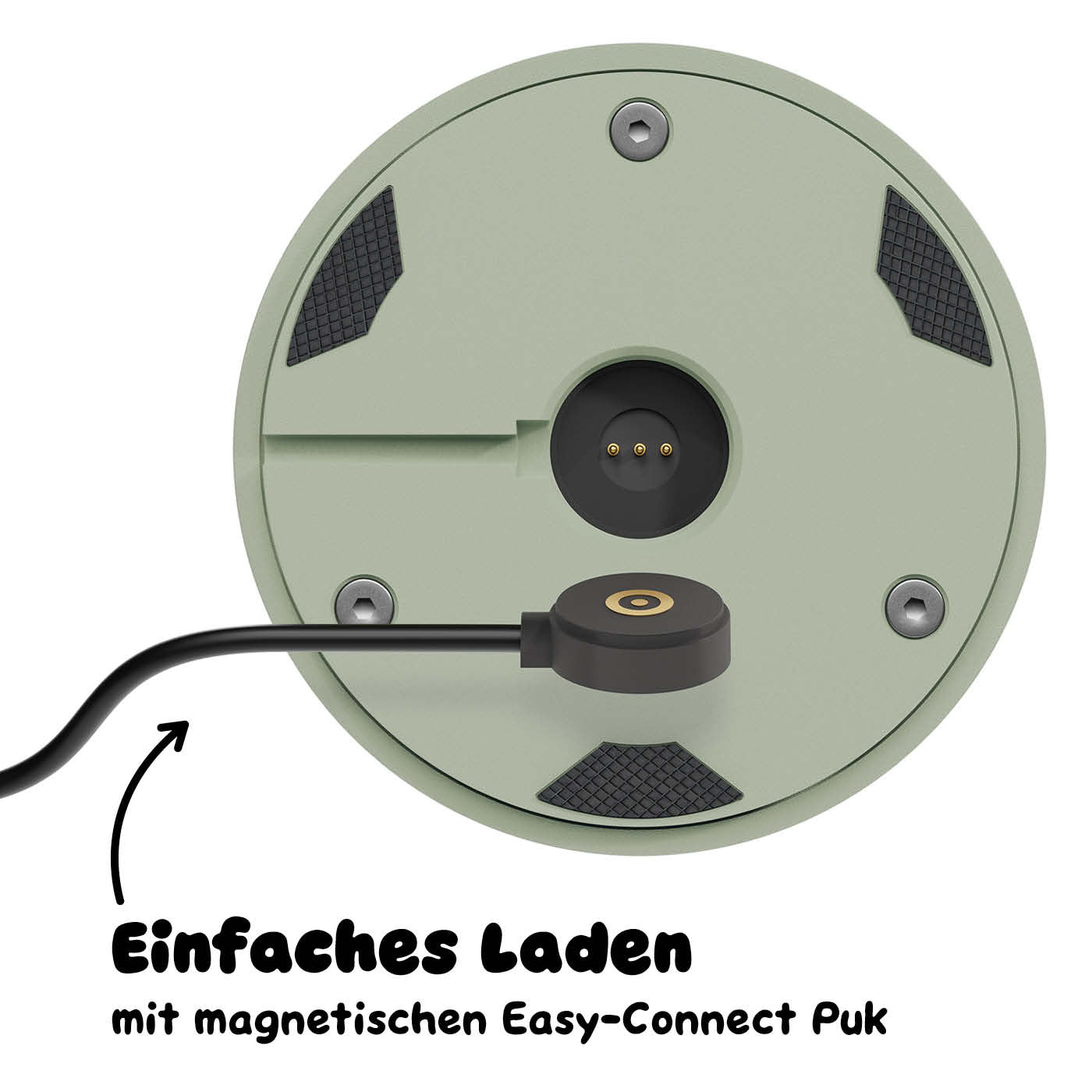 Einfaches Laden: Sigor Nudrop Akku-Tischleuchte in #Farbe_Salbeigrün