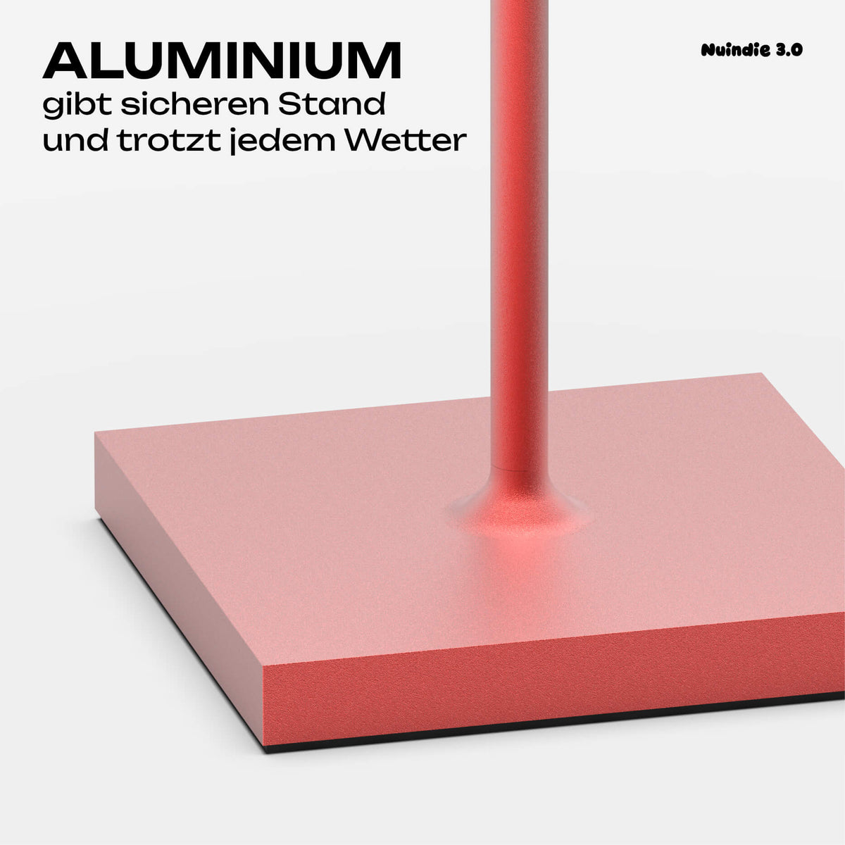 Echtes Aluminum statt Plastik: Sigor Nuindie 3.0 Akku-Tischleuchte in #Farbe_Feuerrot