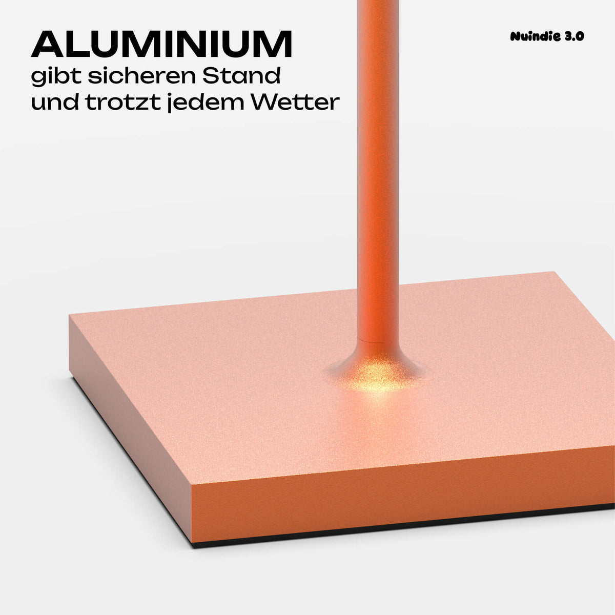 Echtes Aluminium statt Plastik: Sigor Nuindie Akku-Tischleuchte in #Farbe_Glutorange